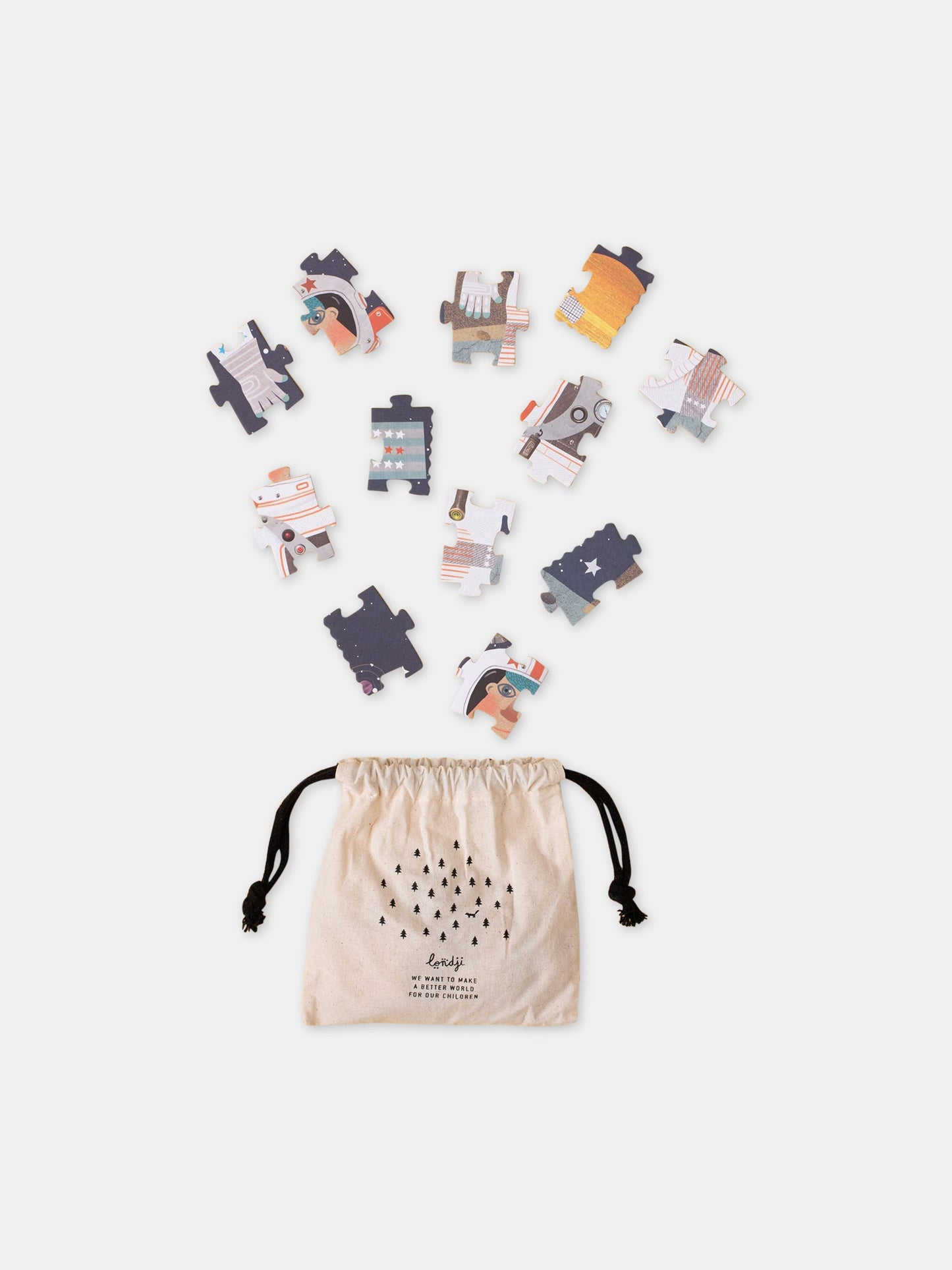 Puzzle multicolor per bambini con astronauta,Londji,PZ570U