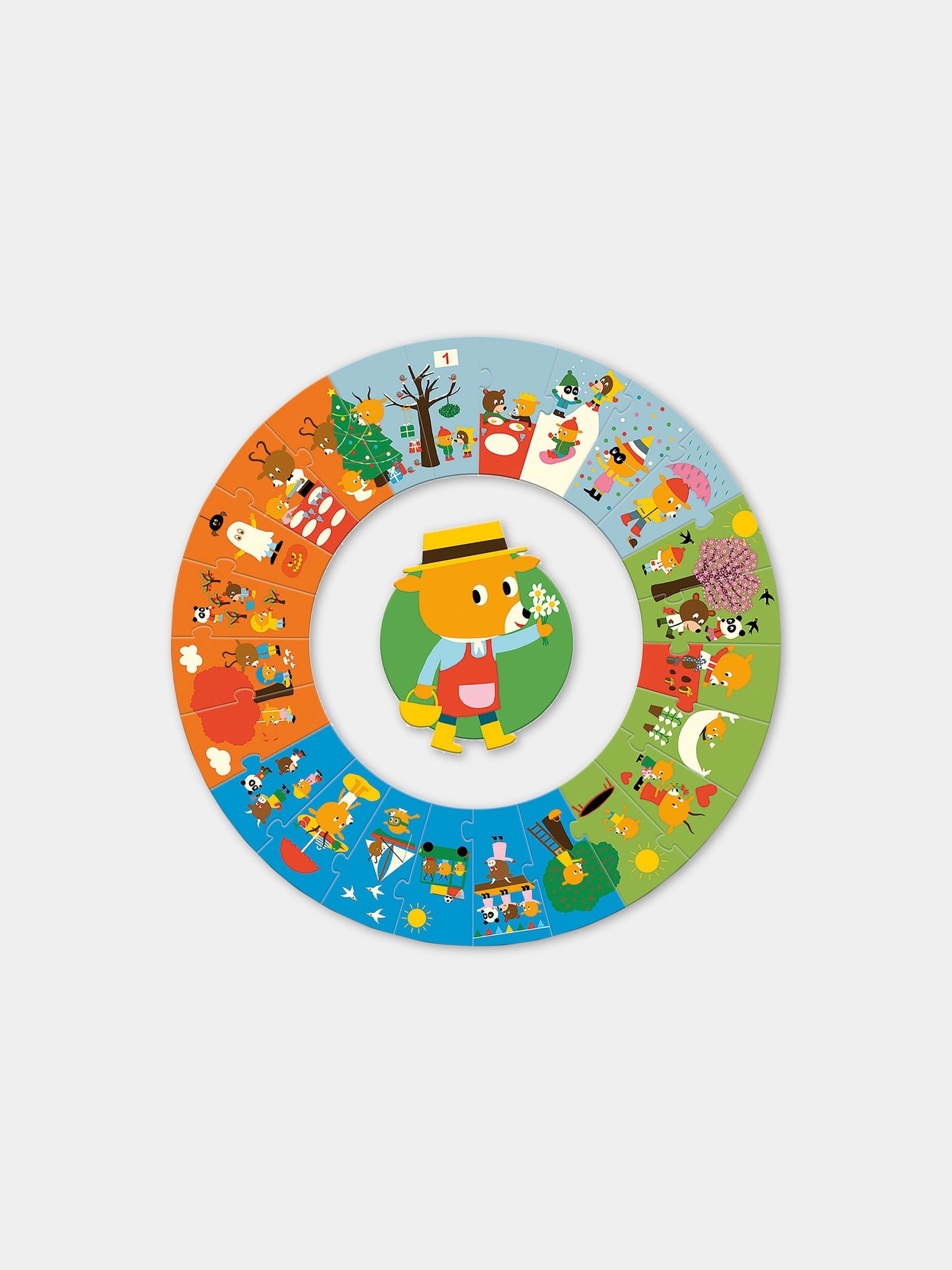 Puzzle multicolor per bambino The Year ,Djeco,DJ07016