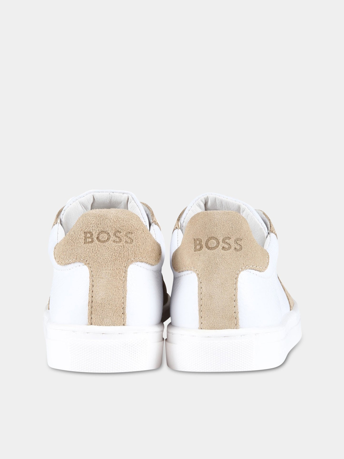 Sneakers bianche per bambino con logo,Hugo Boss,J29285 10B