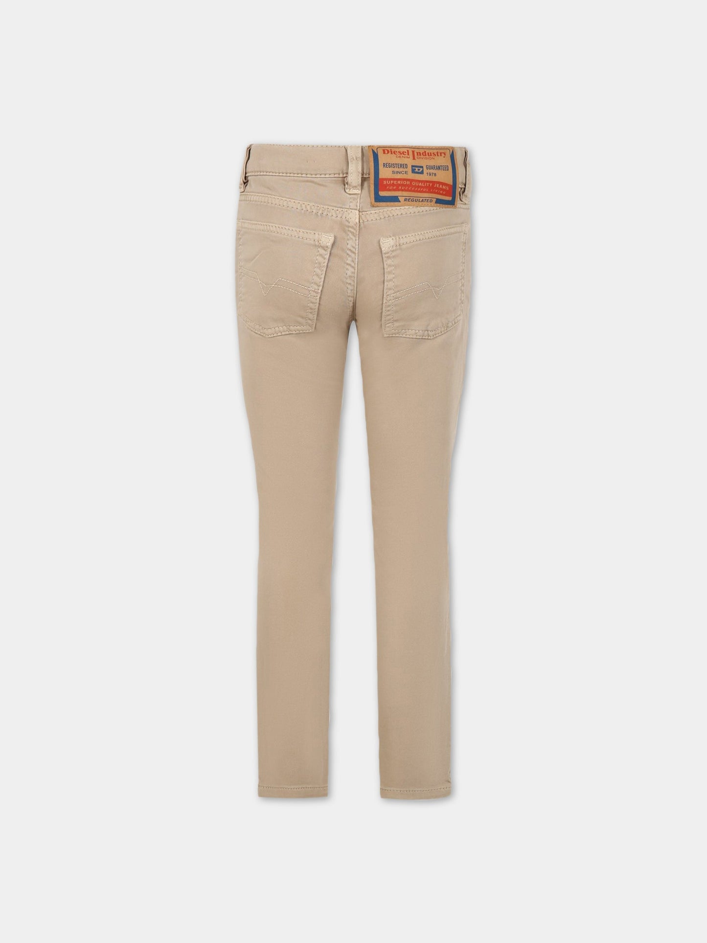 Pantaloni beige per bambino con logo,Diesel,J00990 KXB9Z K717