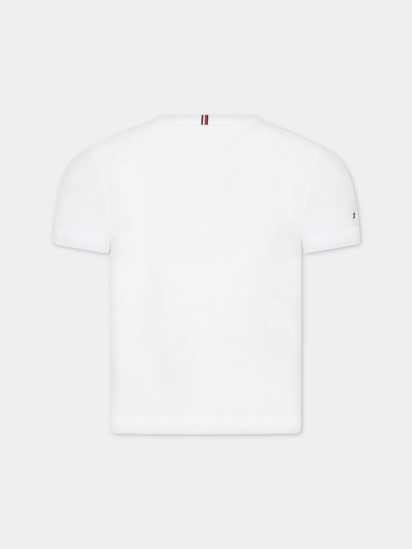T-shirt bianca per bambina con logo,Tommy Hilfiger Junior,KG0KG06939T YBR