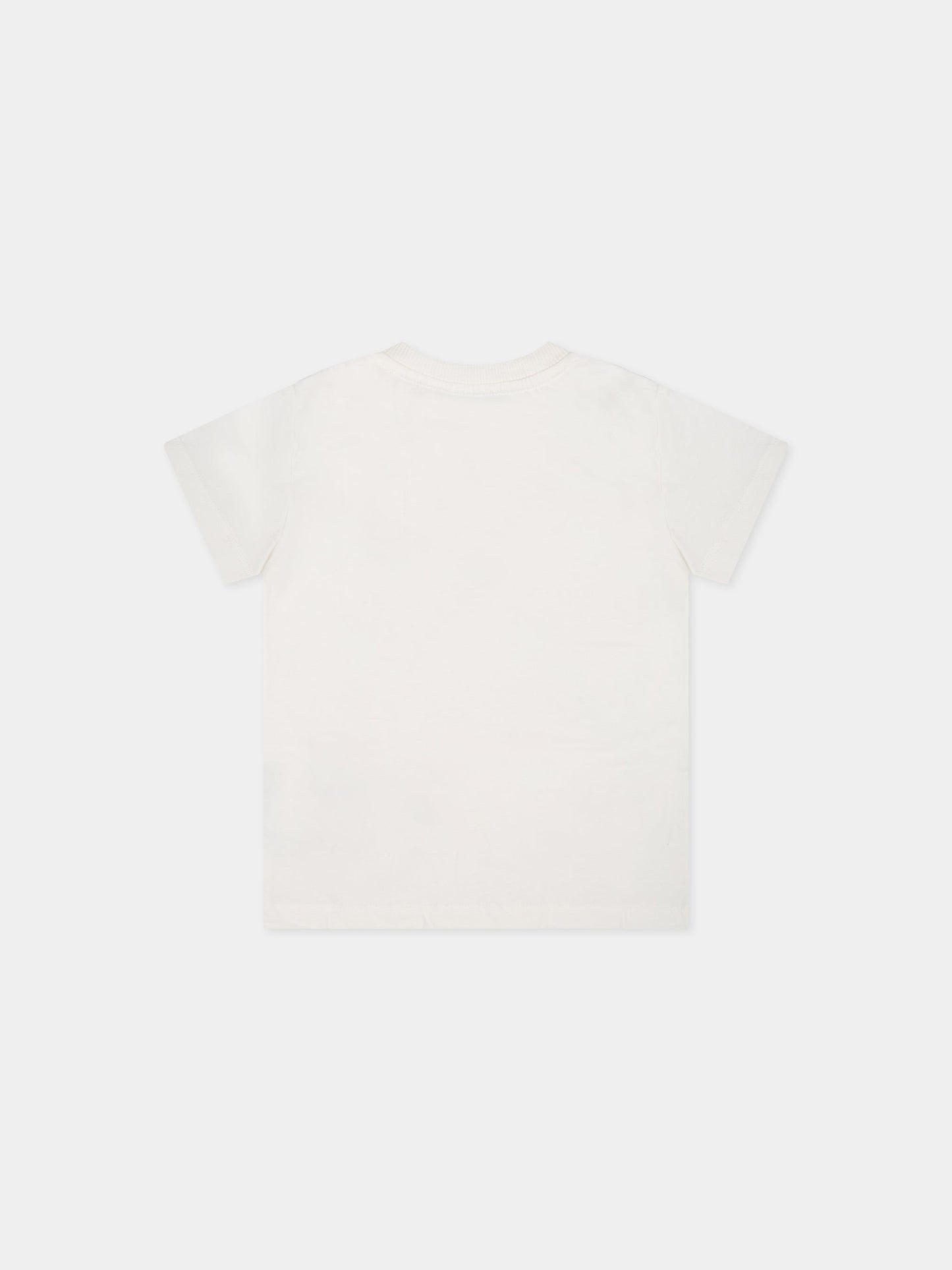 T-shirt bianca per neonati con Teddy Bear e logo,Moschino Kids,MUM035 LAA10 10063