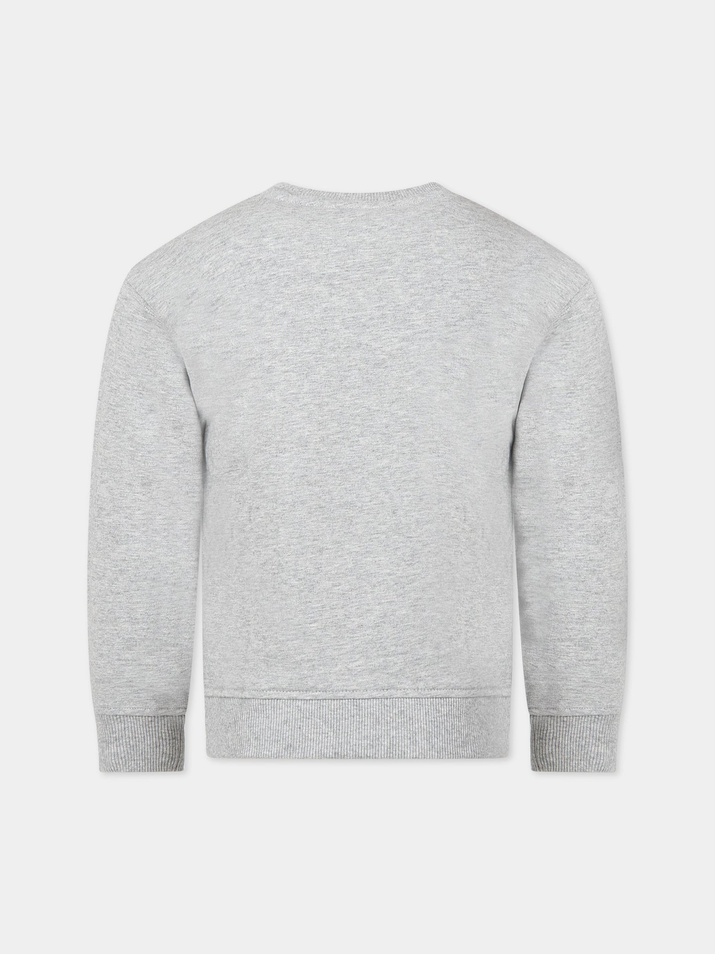 Felpa grigia per bambini con Teddy Bear e logo,Moschino Kids,HUF064 LDA16 60901