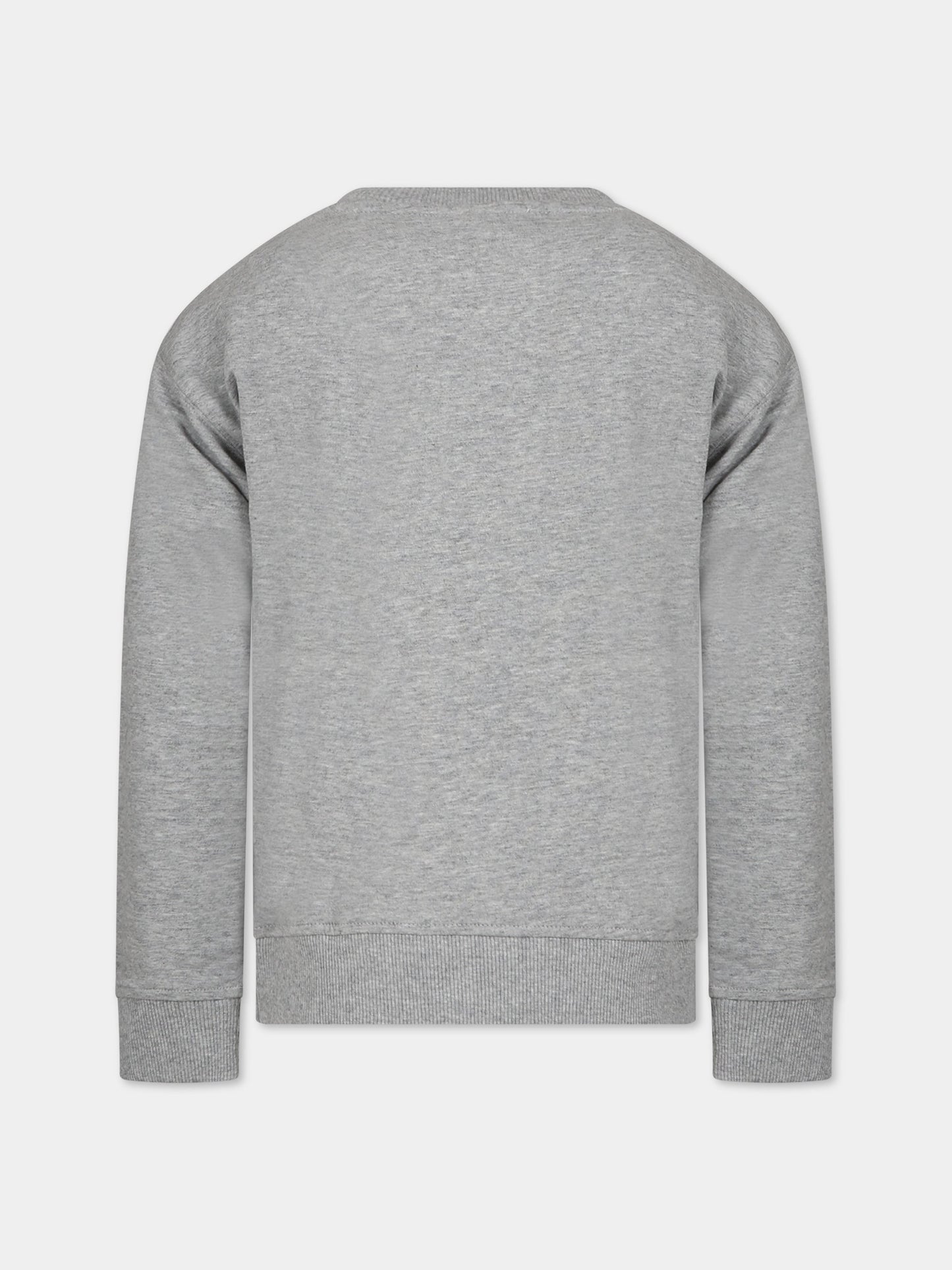 Maglione grigio per bambini con Teddy Bear e logo,Moschino Kids,HMW00T LHE09 60901