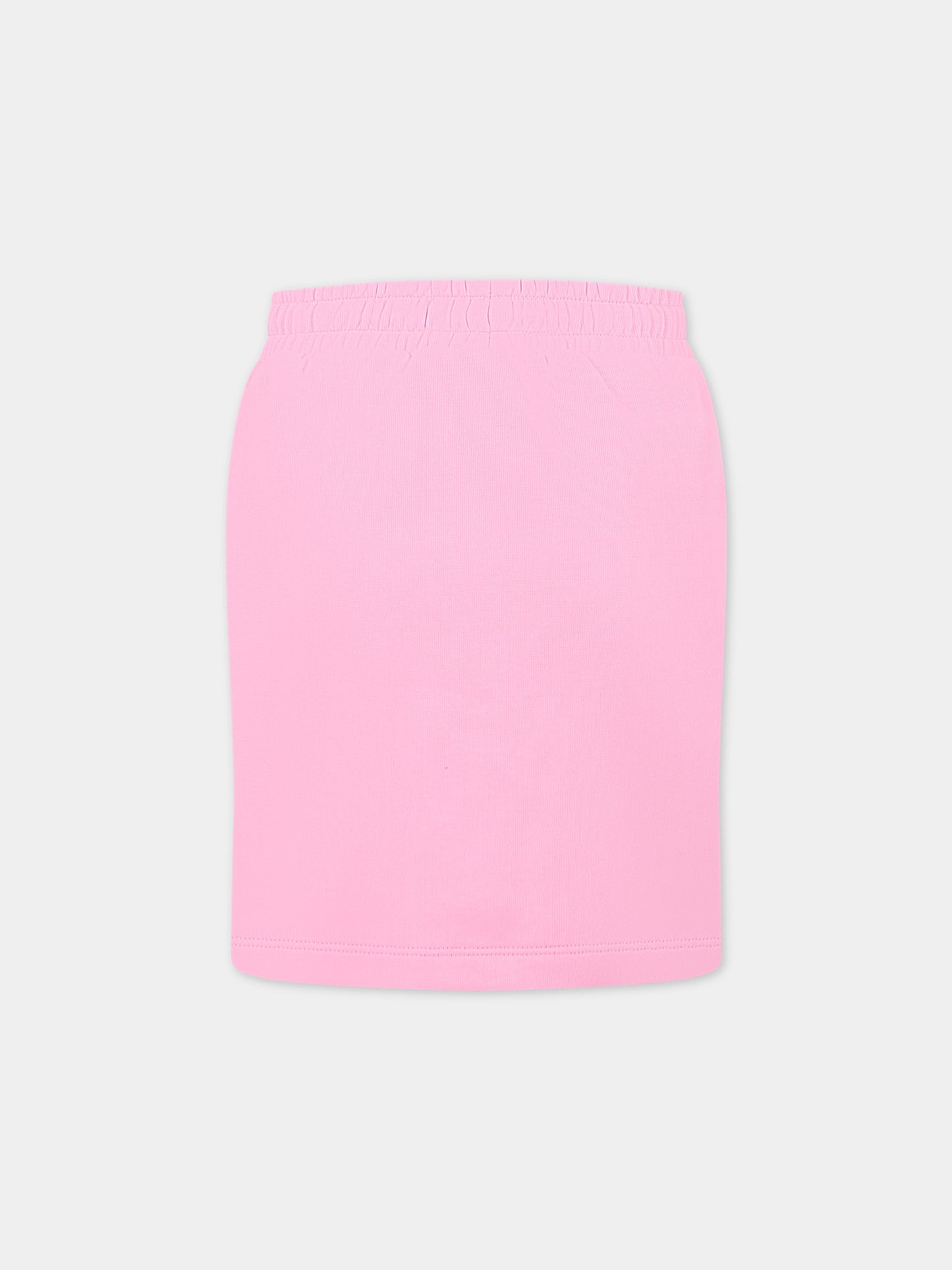 Gonna rosa per bambina con logo,Moschino Kids,HDJ02E LCA41 50206