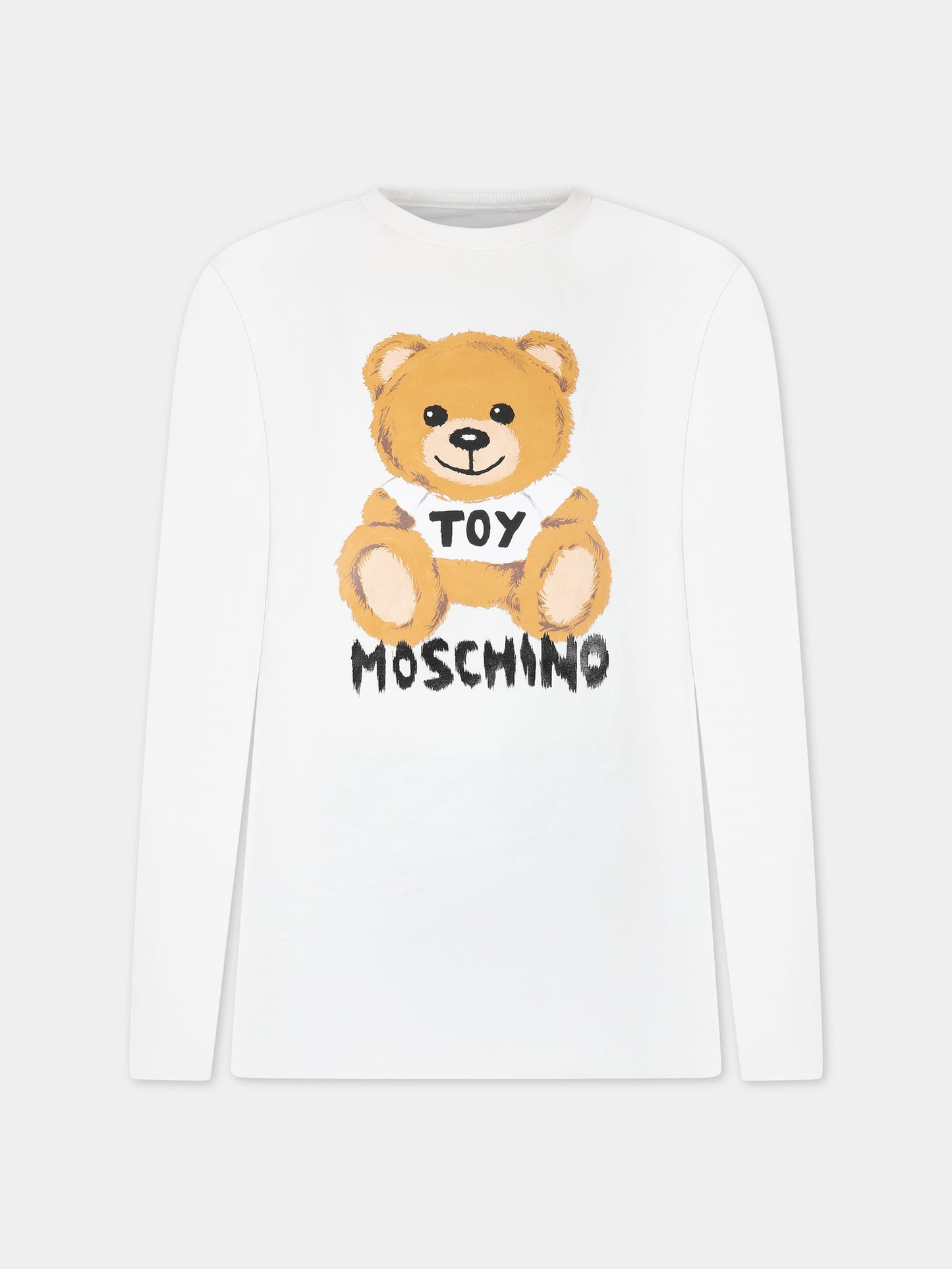 Set bianco per bambini con Teddy Bear e logo,Moschino Kids,HOK024 LBBA5 82580