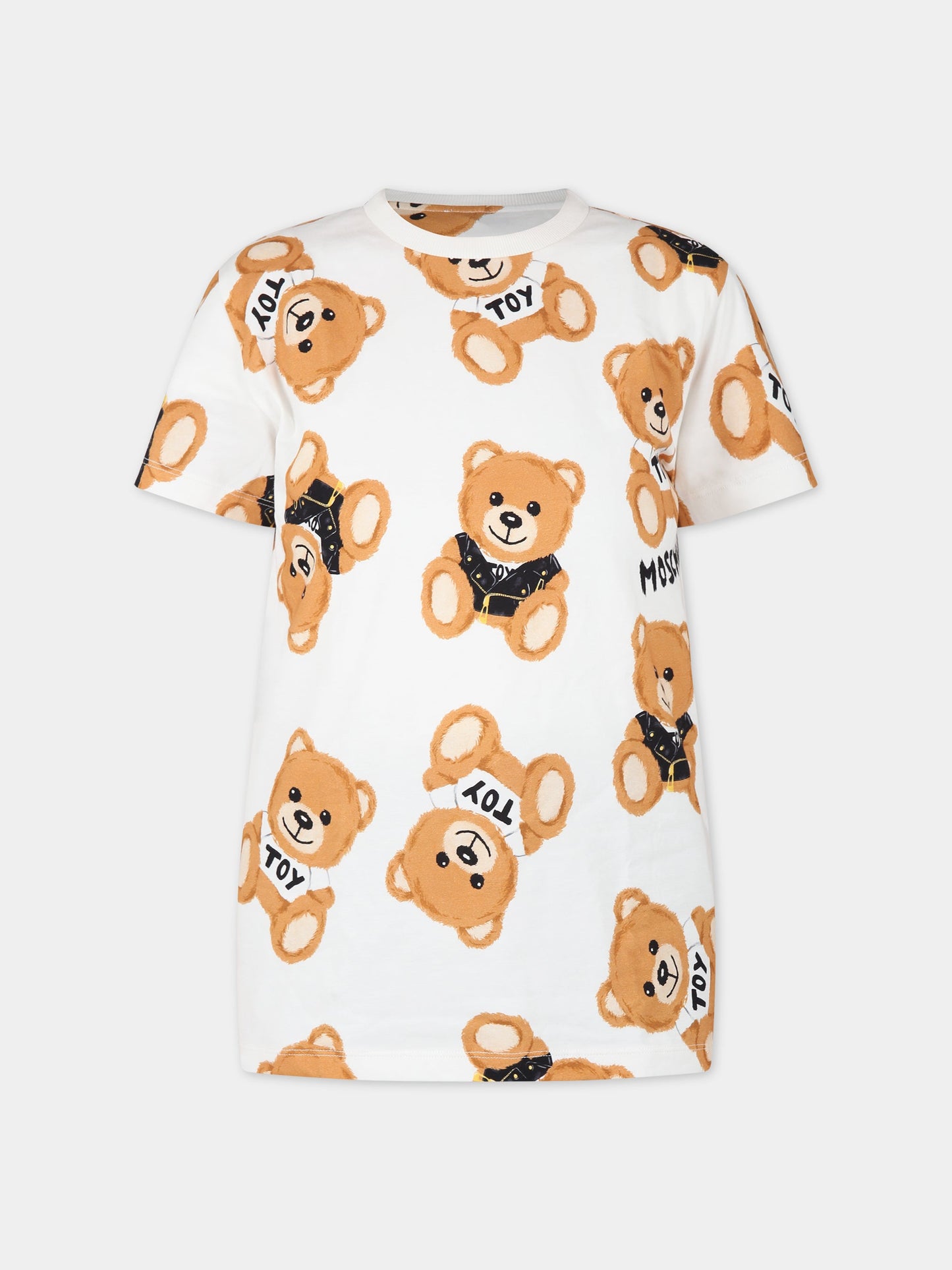Set bianco per bambini con Teddy Bear e logo,Moschino Kids,HOK024 LBBA5 82580