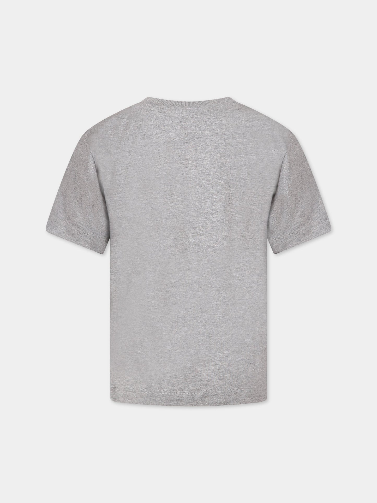 T-shirt grigia per bambini con Teddy bear e logo,Moschino Kids,HUM03R LAA20 60901