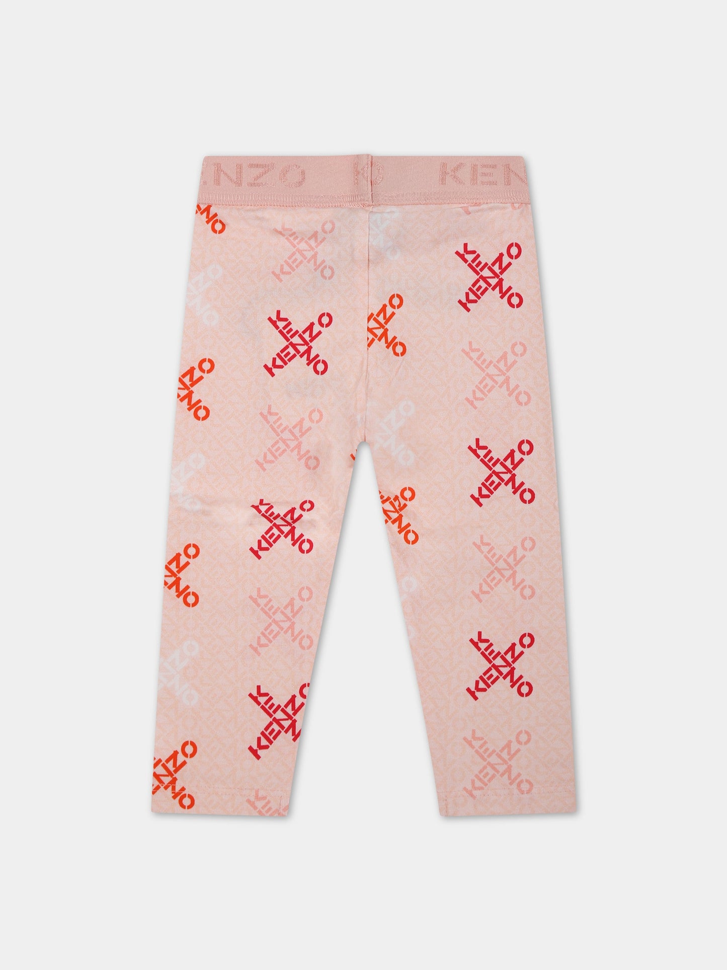 Leggings rosa per neonata con logo,Kenzo Kids,K04187 471