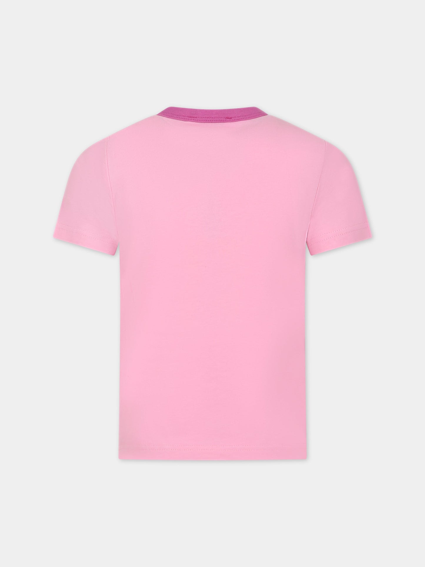 T-shirt rosa per bambina con logo,Little Marc Jacobs,W15614 465