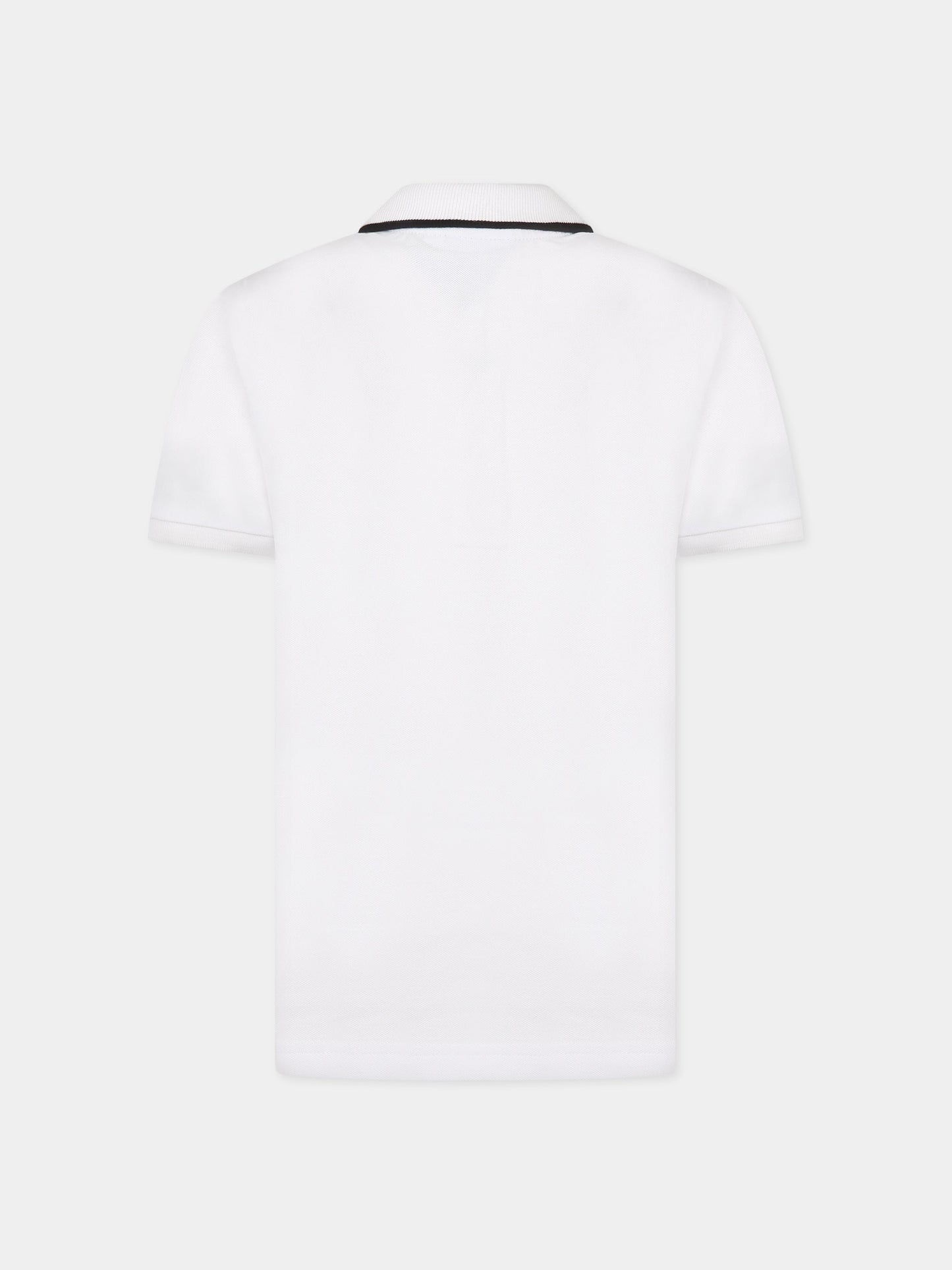 Polo bianca per bambino con logo,Boss,J25O26 10P