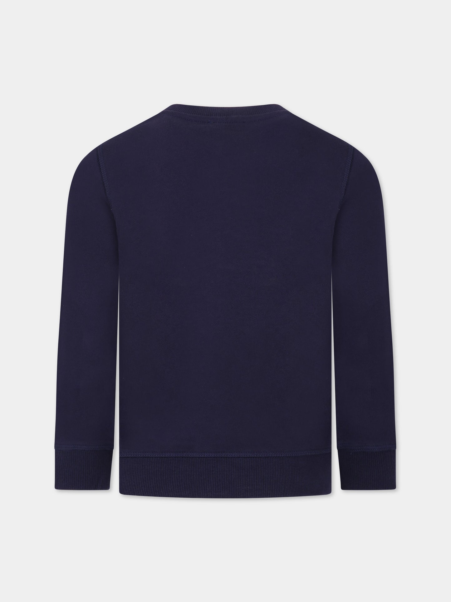 Felpa blu per bambino con Kotora e logo,Kenzo Kids,K25801 85M