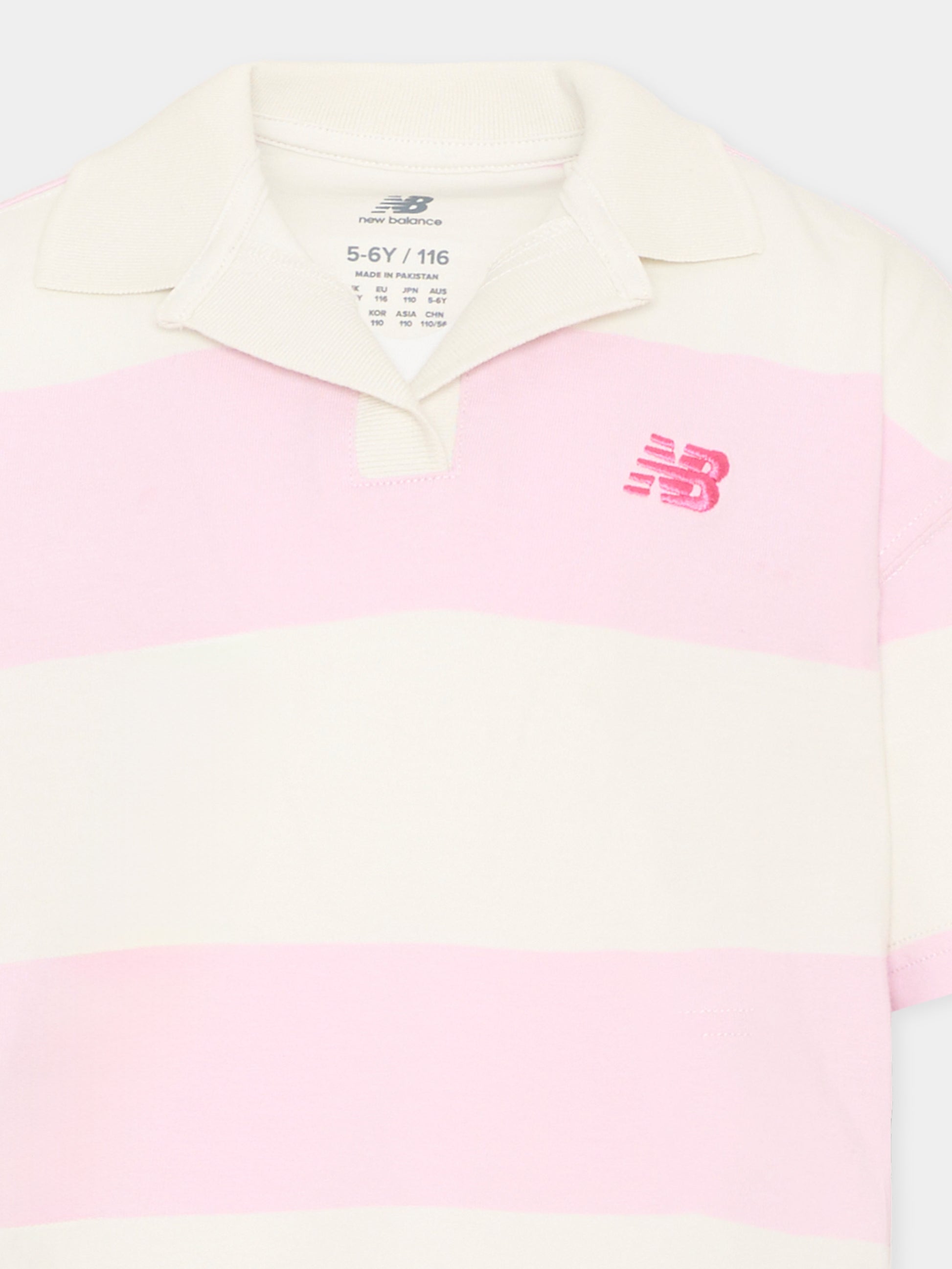 Polo multicolor per bambini a righe,New Balance,YT61C1R0 SST