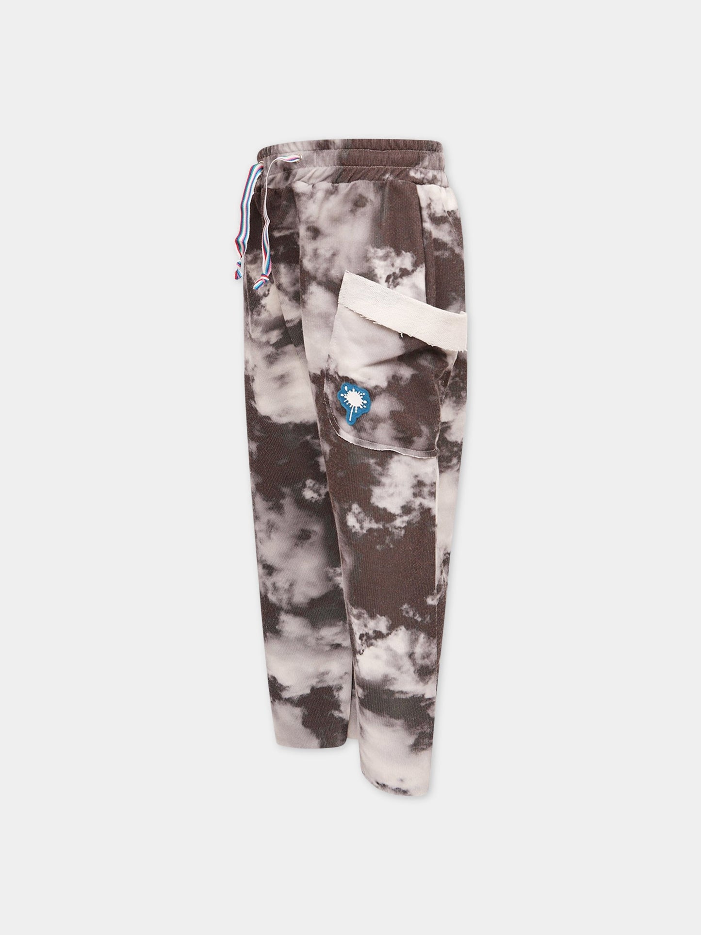 Pantalone nero con nuvole grigie,Goganga,PANTS