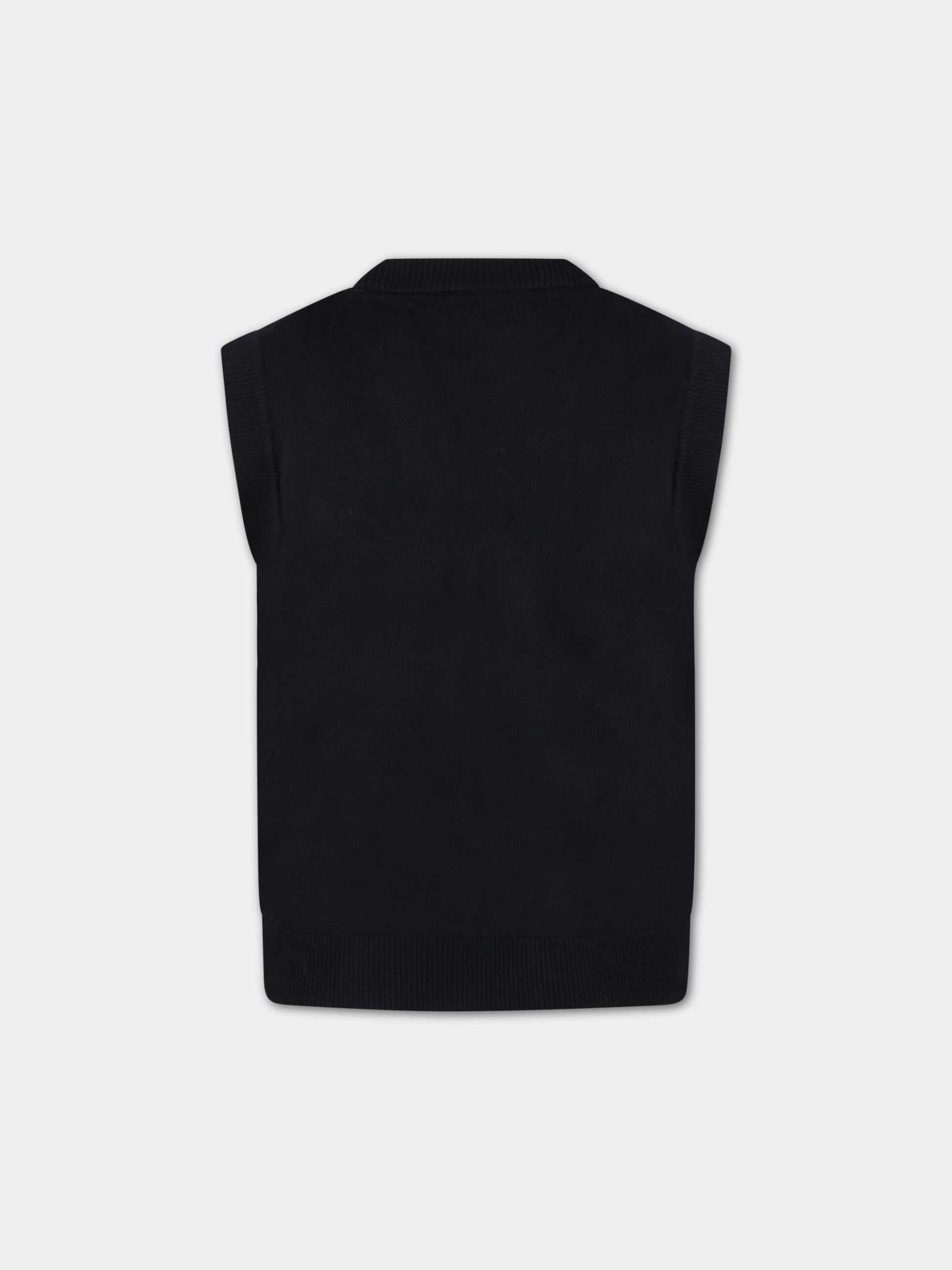 Gilet blu per bambino con logo,Armani Junior,8N4M50 4M16Z 0920