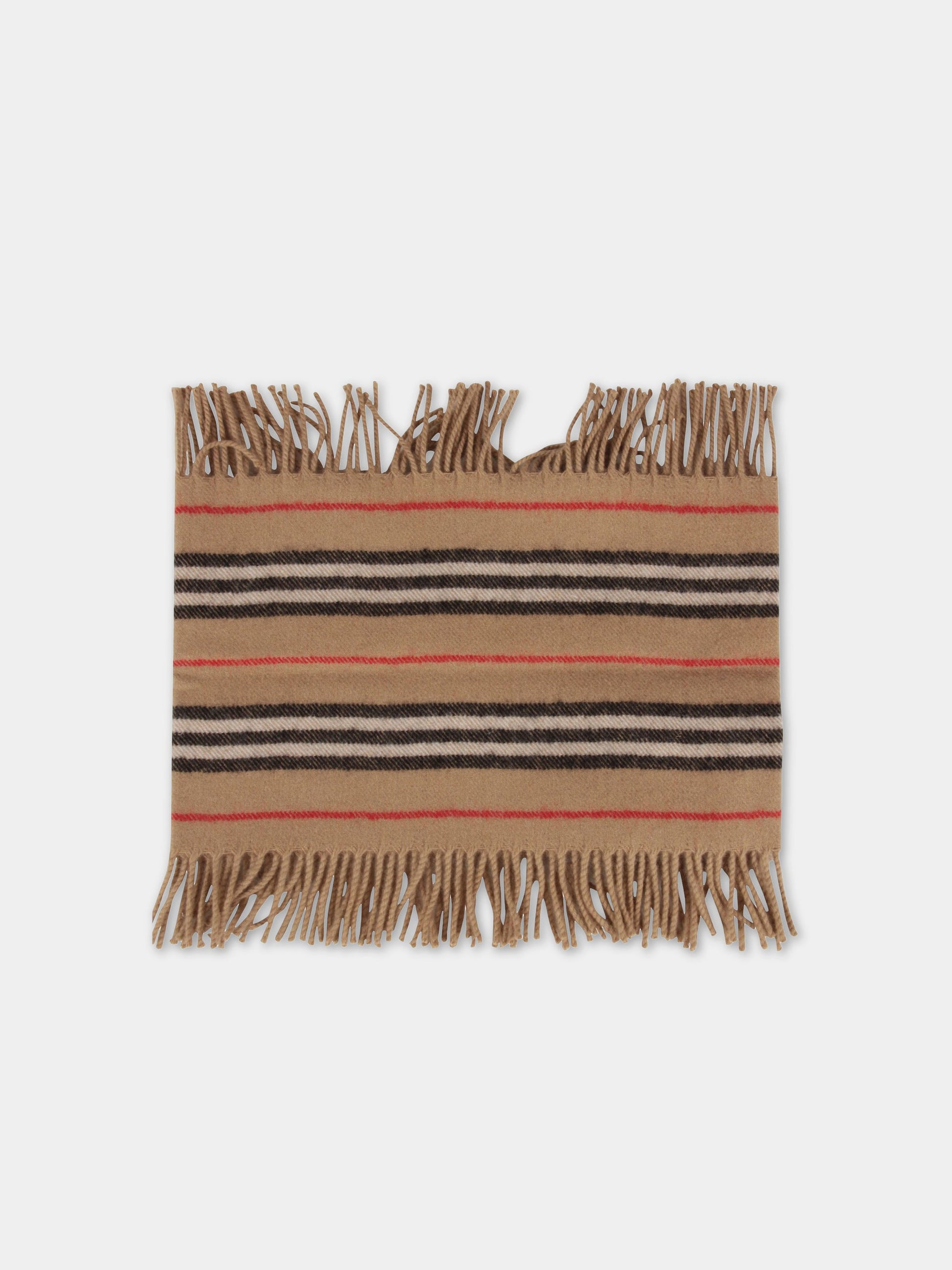Sciarpa beige per bambini con righe,Burberry Kids,8022776 A7026