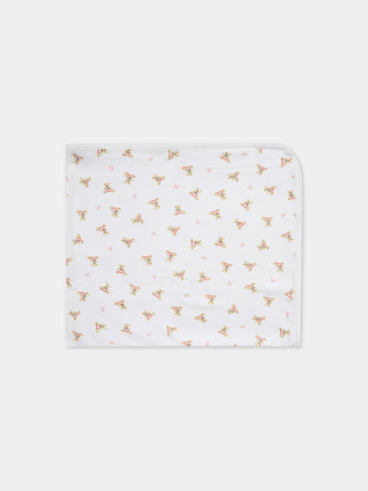 Coperta bianco per neonata con orsi,Ralph Lauren Kids,682714001