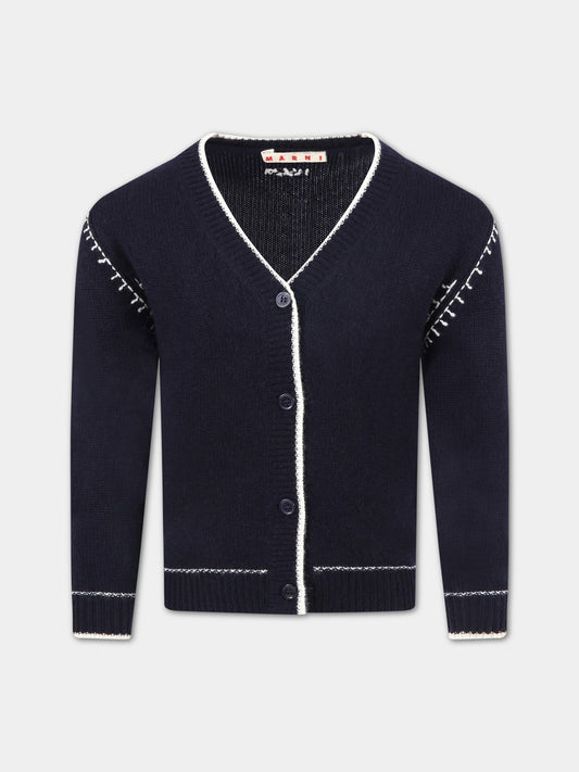 Cardigan blu per bambini,Marni Kids,M002S9 M00GJ 0M803