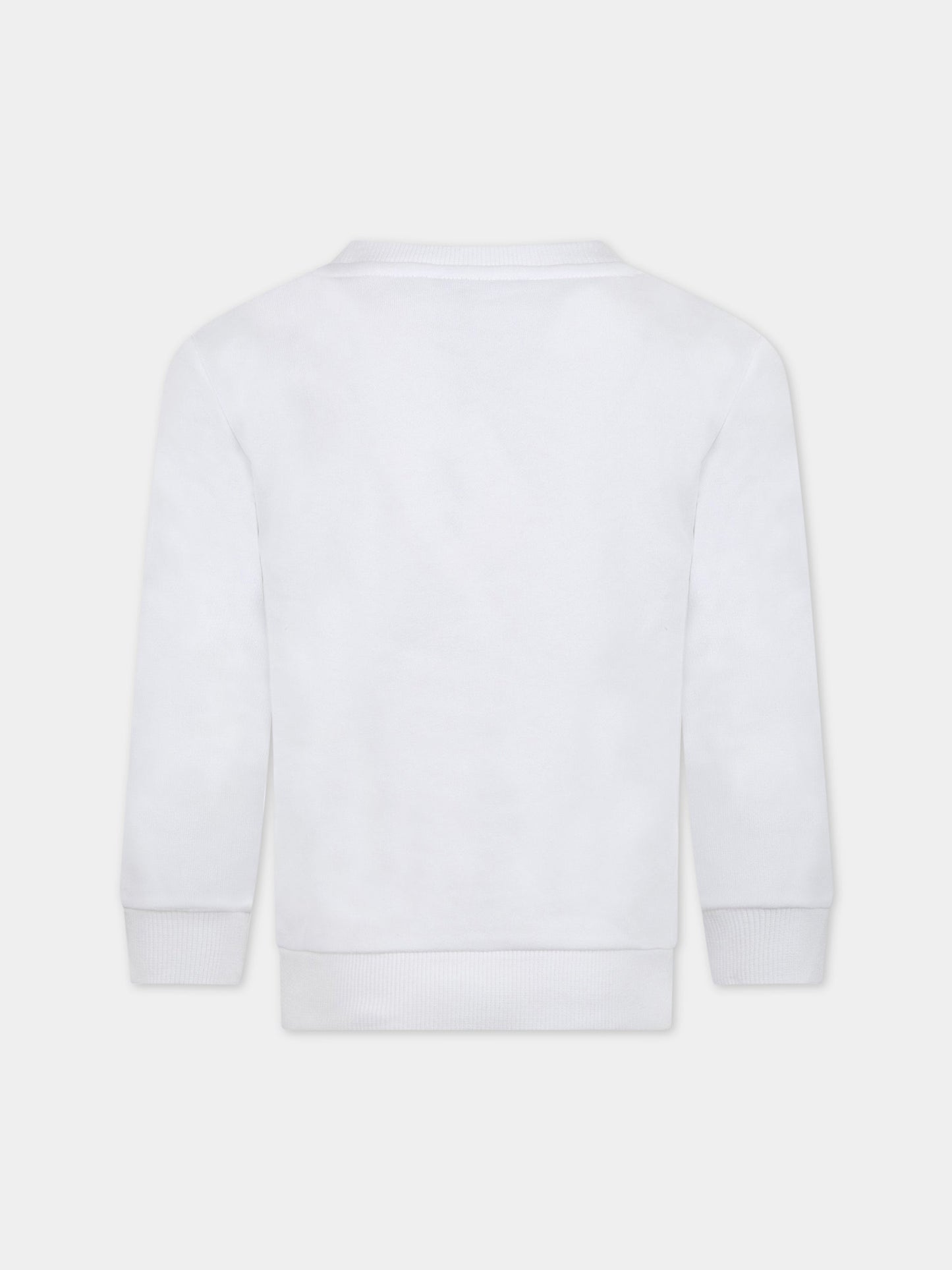 Felpa bianca per bambini con logo,Balmain Kids,6L4520 LX170 100