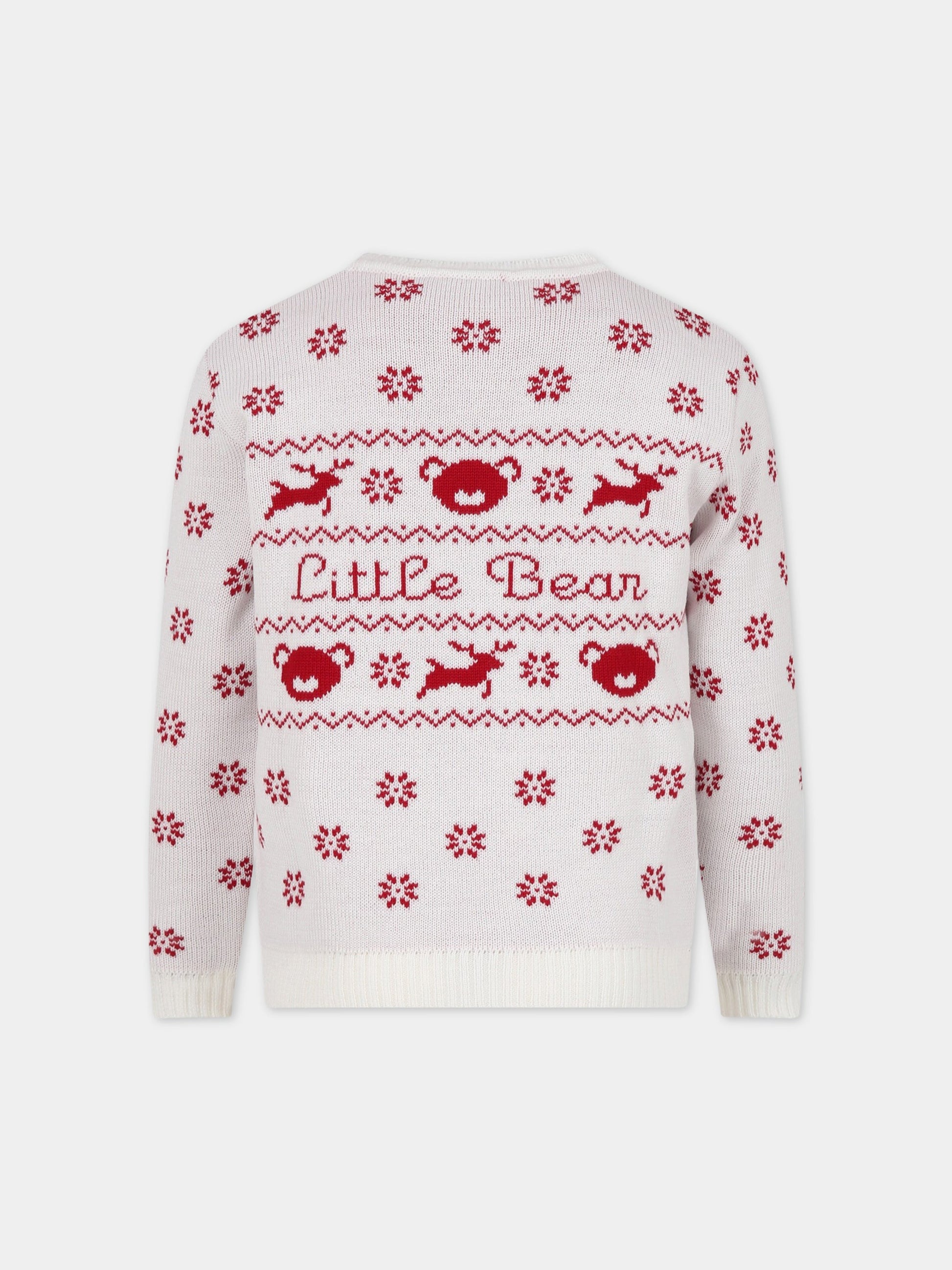 Maglione bianco per bambini,Little Bear,1190 BIANCO KIDS