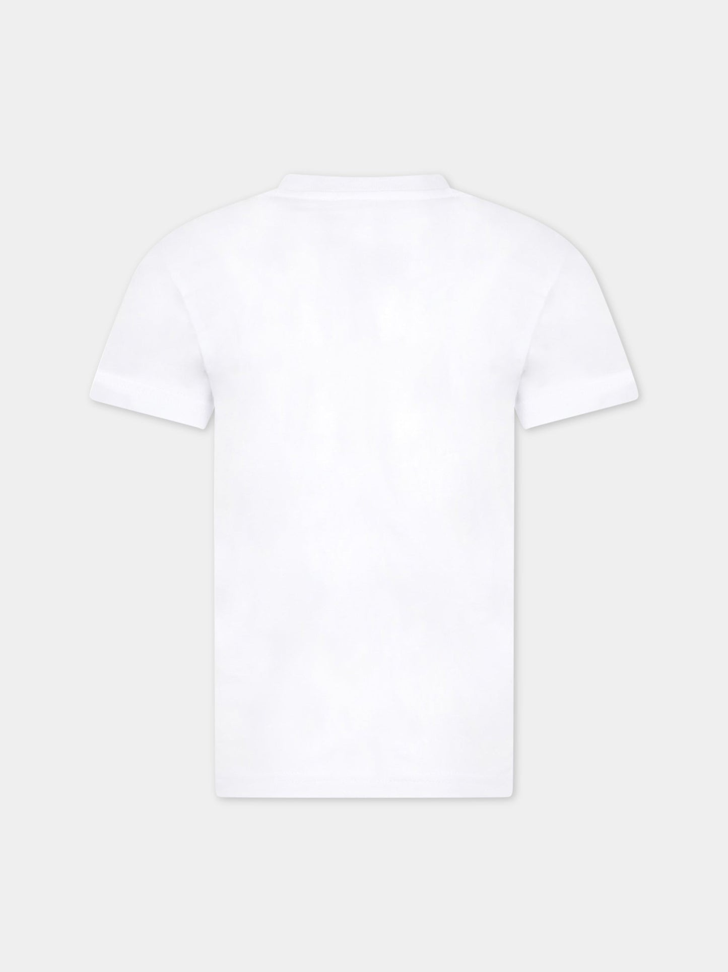 T-shirt bianca per bambino con loghi,Dsquared2,DQ0189 D004G D2T649U DQ100