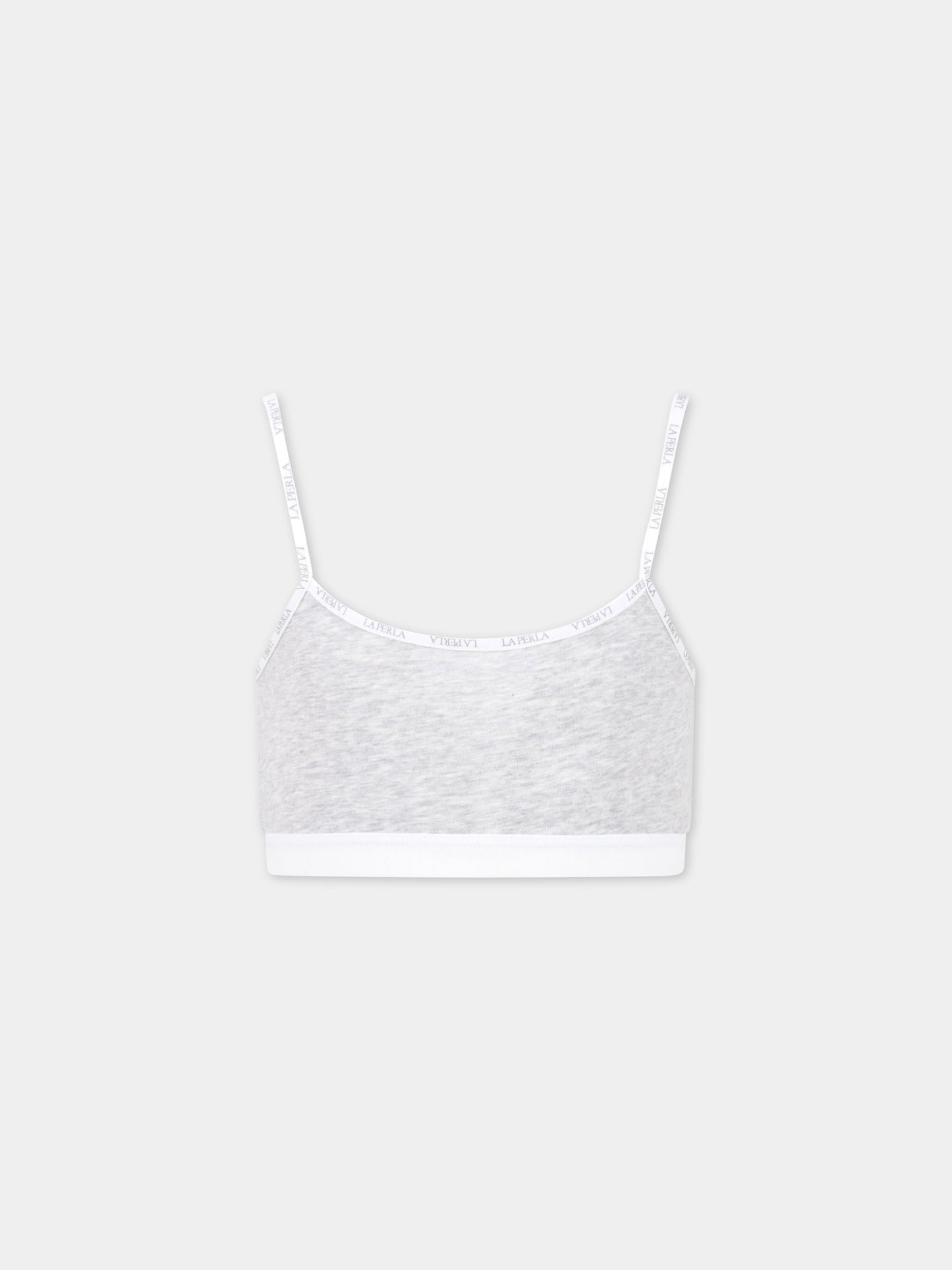 Brassiere grigio per bambina con loghi,La Perla,51329 N4