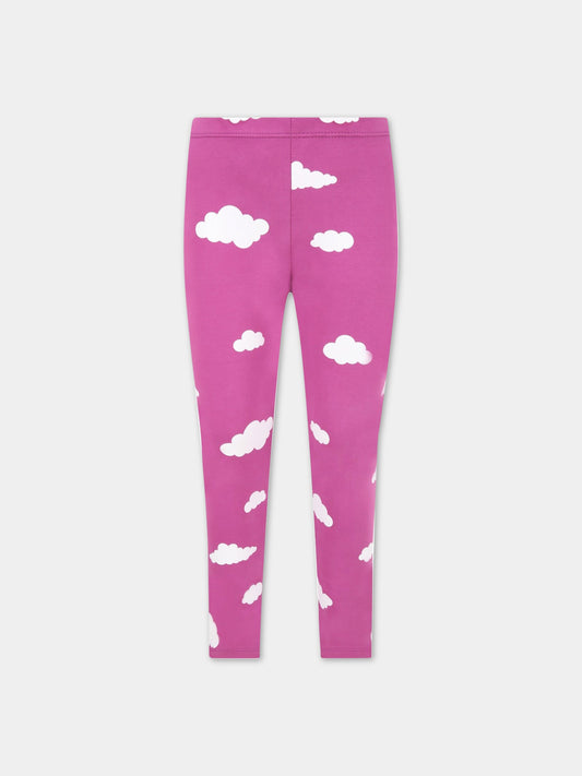 Leggings viola per bambini con nuvole,Rainbow Clouds,029515 071