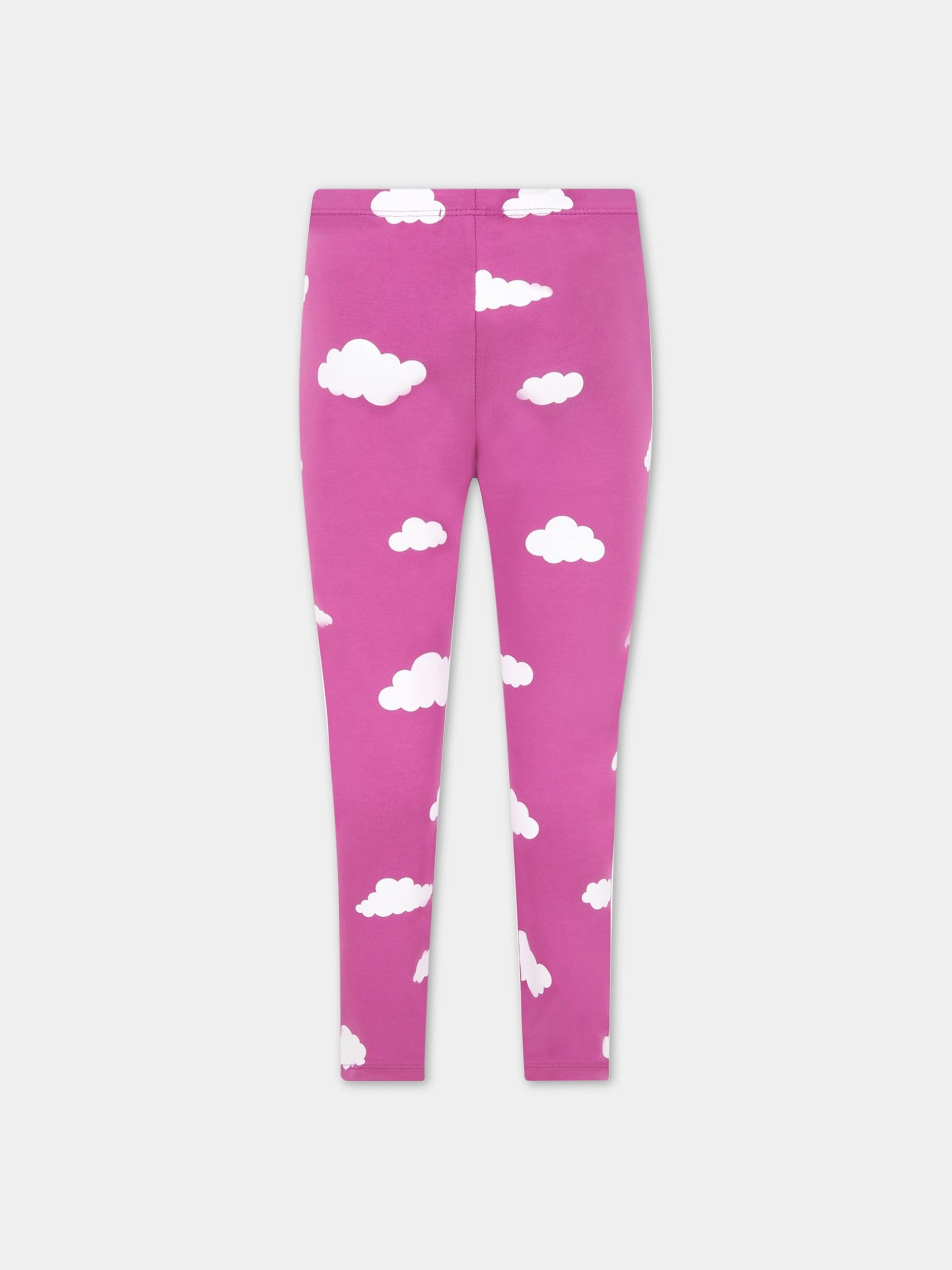 Leggings viola per bambini con nuvole,Rainbow Clouds,029515 071
