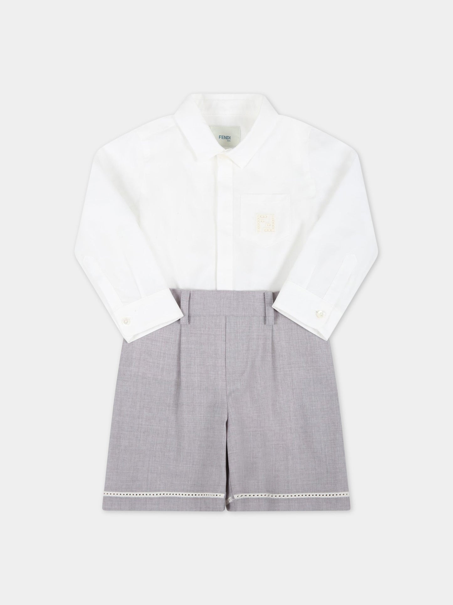 Tutina multicolor per neonato con doppia FF,Fendi Kids,BML122 AG10 F0HT8