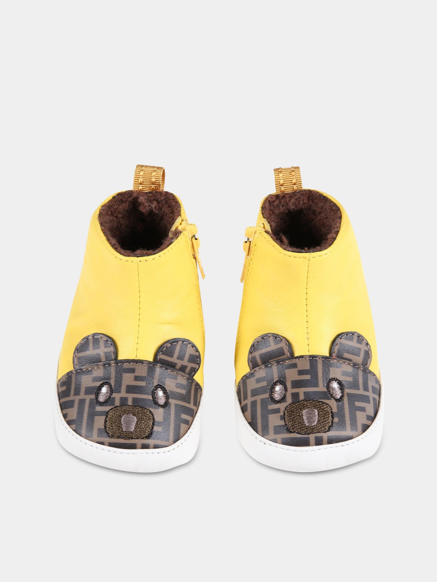 Stivali gialli per neonati con orso,Fendi Kids,BUR087 AGCC F1CQ3