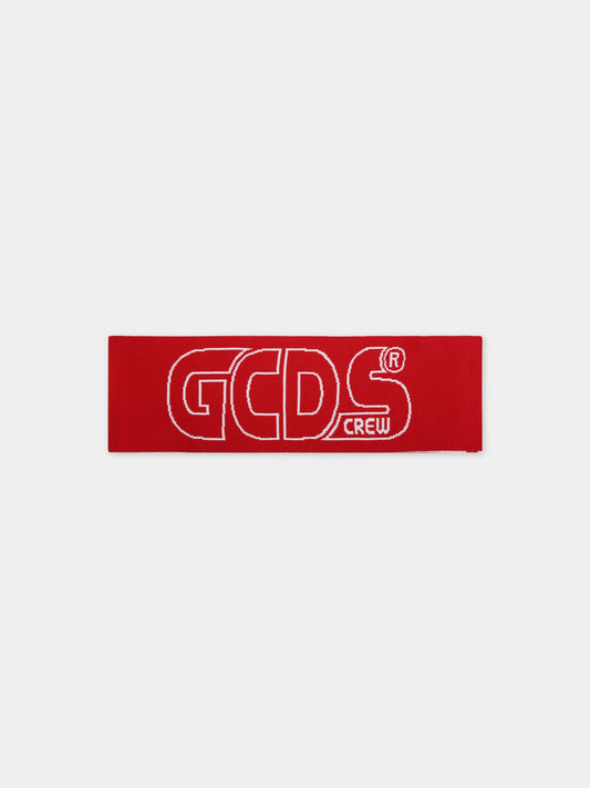 Sciarpa rossa per bambini con logo,Gcds Kids,028710 040