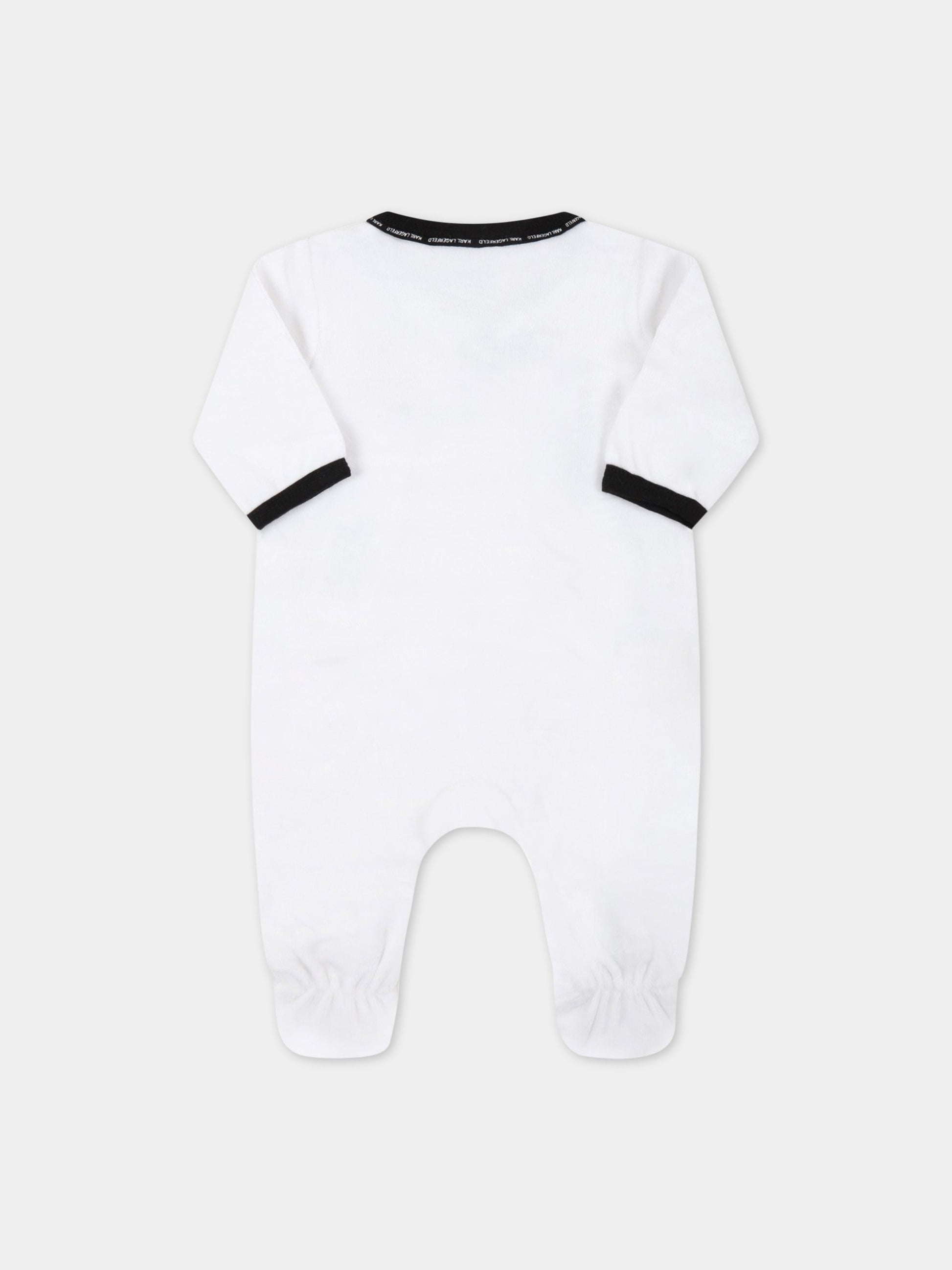 Set bianco per neonati con logo nero,Karl Lagerfeld Kids,Z98085 10B