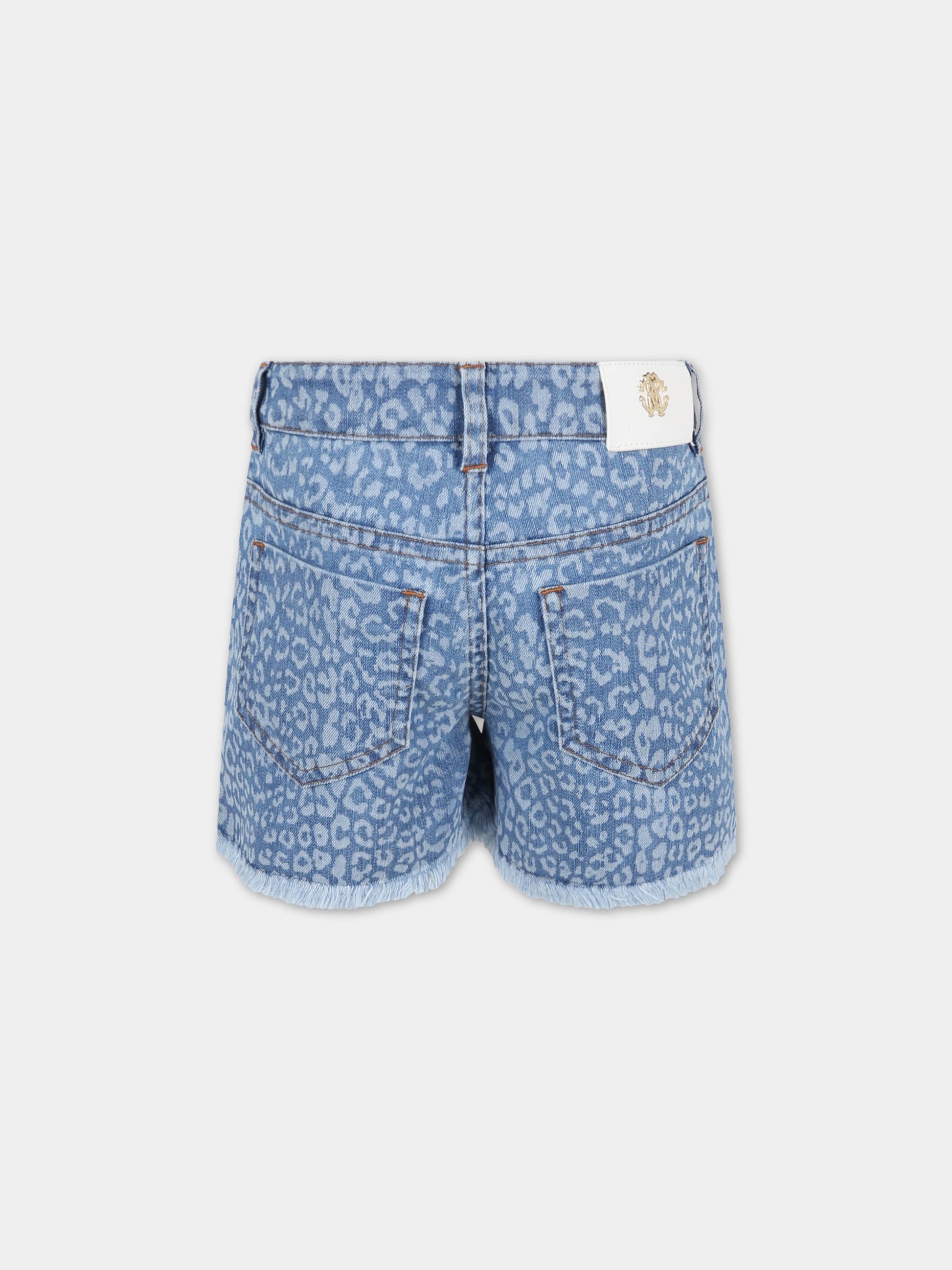 Short celeste per bambina,Roberto Cavalli Kids,MJJ200 VH032 04963