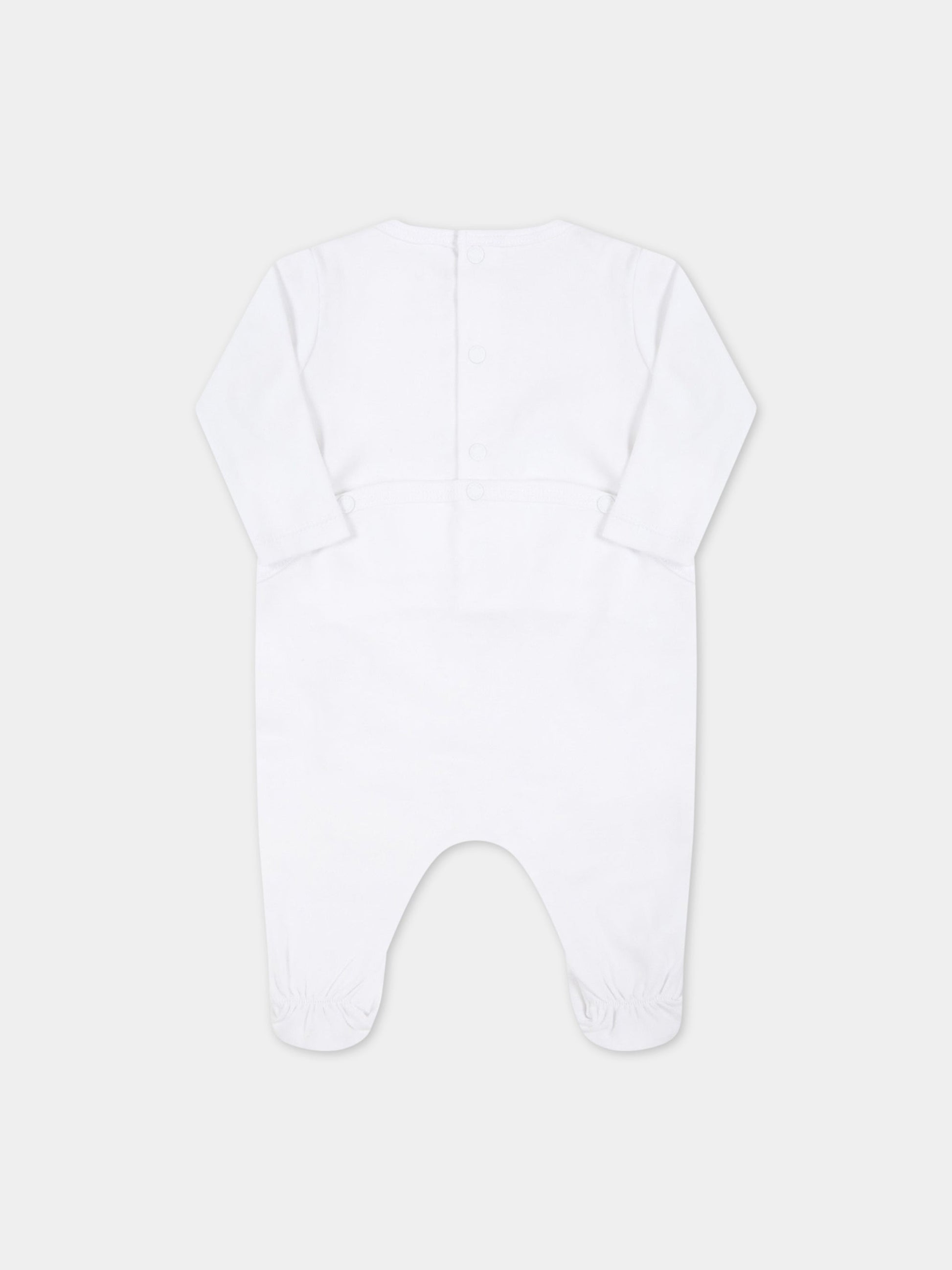 Set bianco per neonati con tigre e loghi,Kenzo Kids,K90021 103