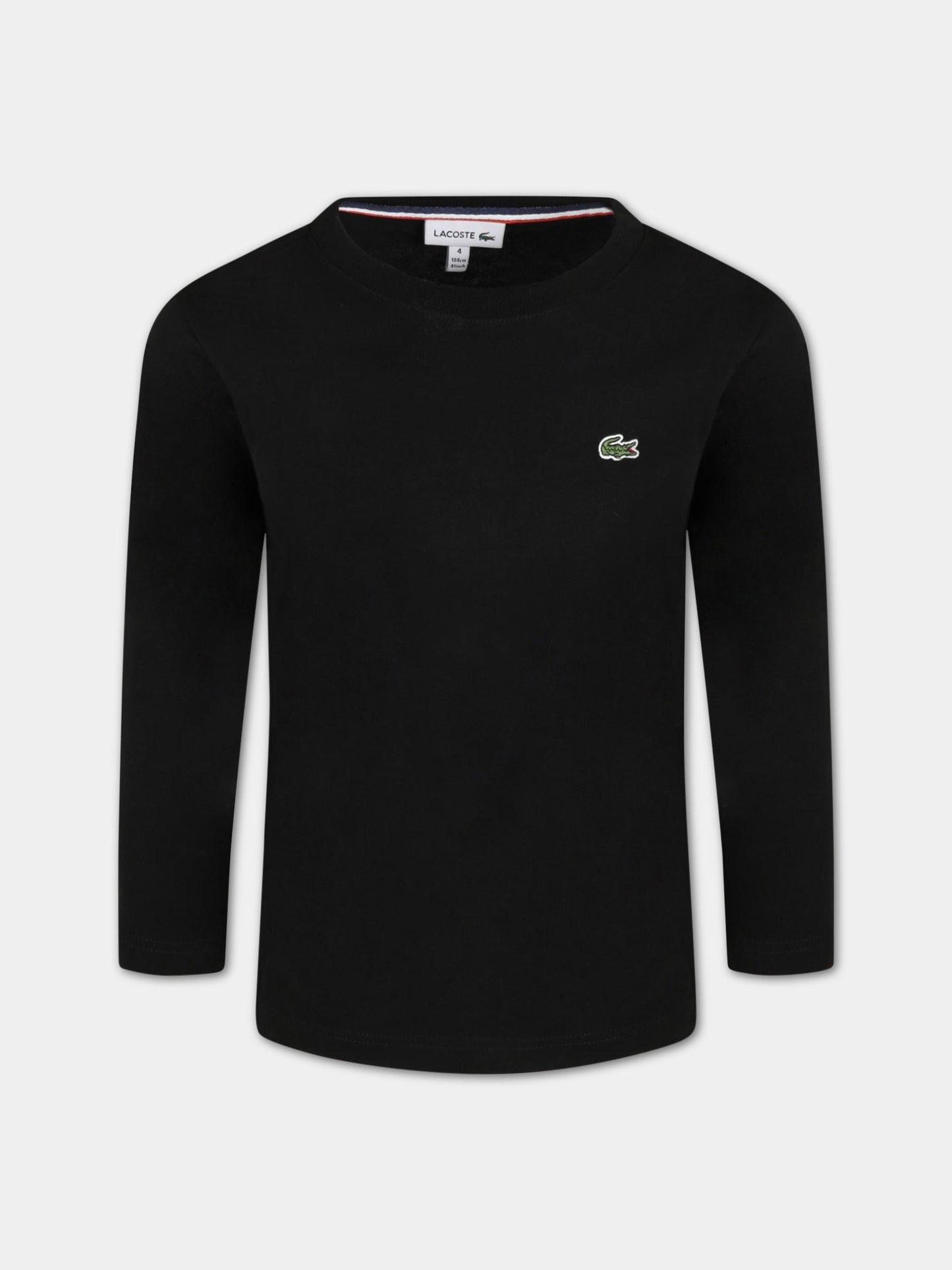 T-shirt nera per bambino con iconico coccodrillo,Lacoste,ABTJ2093 031