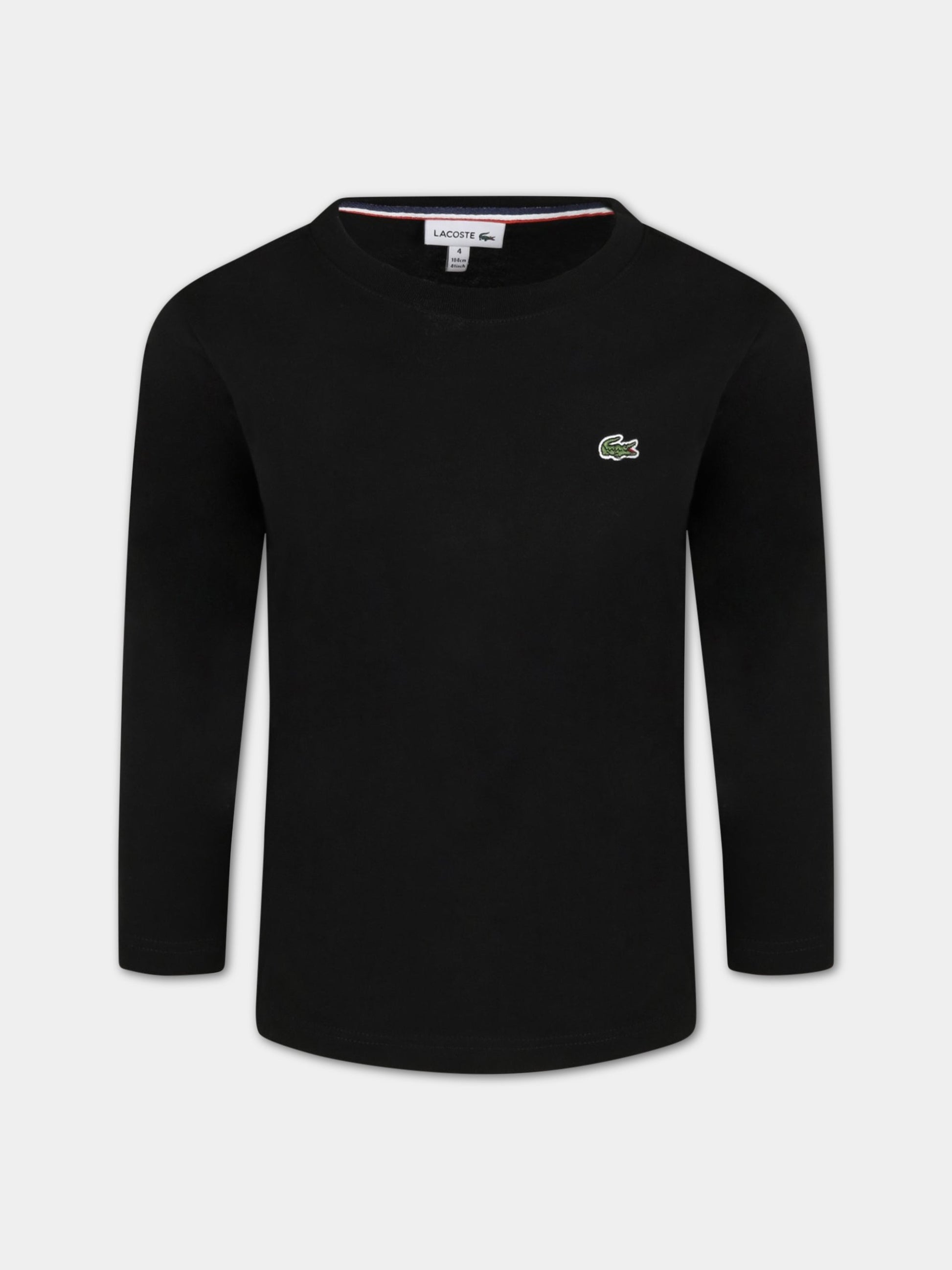 T-shirt nera per bambino con iconico coccodrillo,Lacoste,ABTJ2093 031