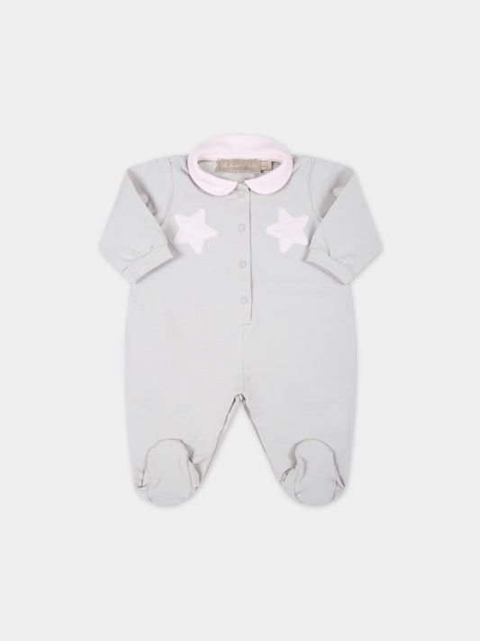 Tutina grigia per neonata con stelle,La Stupenderia,TBTT00K05 B03