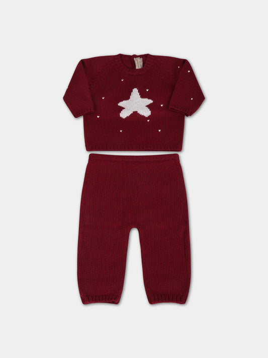 Completo bordeaux per neonati con stella,La Stupenderia,WBCT05816 802