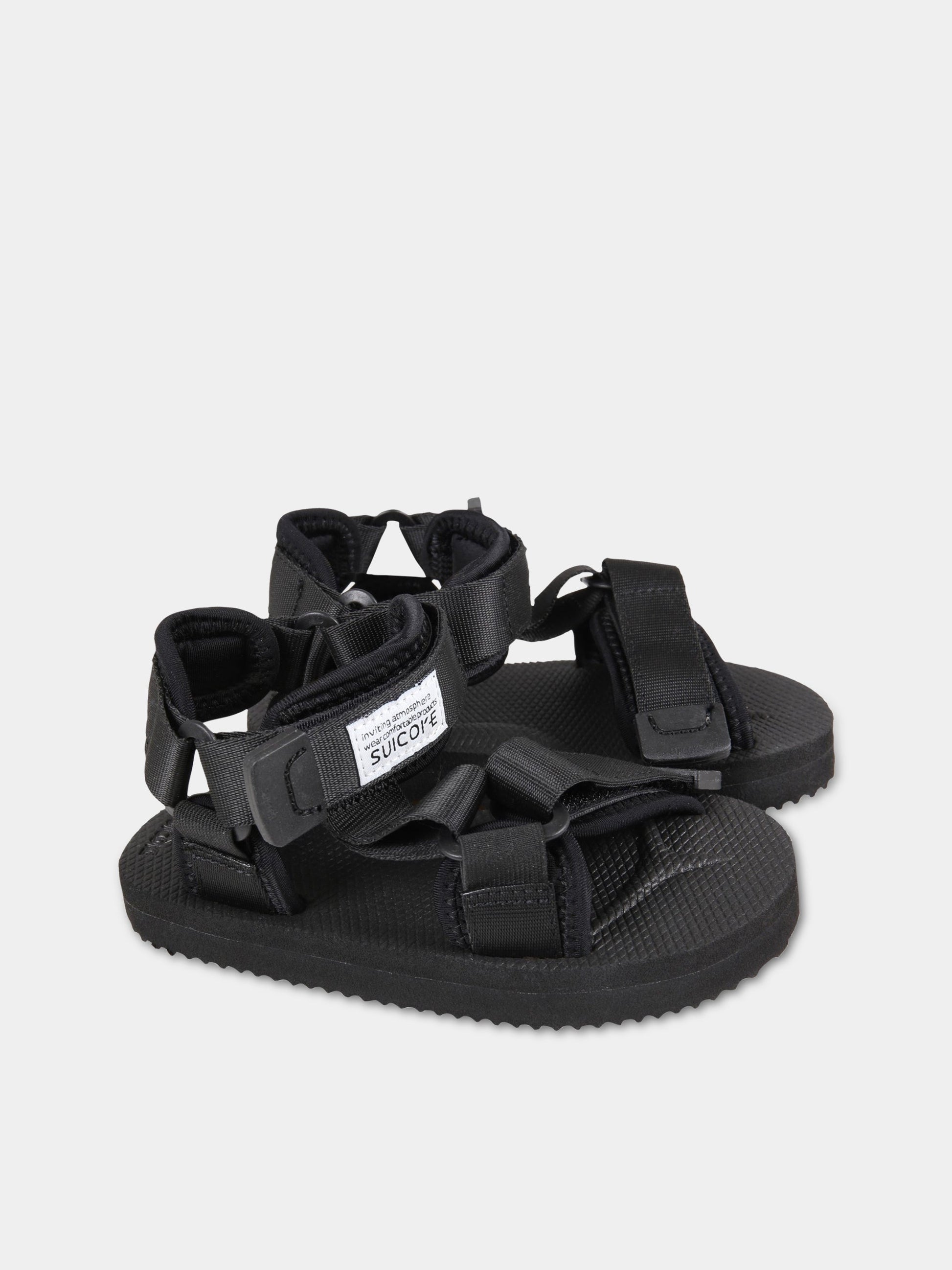 Sandali  Depa  neri per bambino con logo,Suicoke,OG-022-2KIDS_001