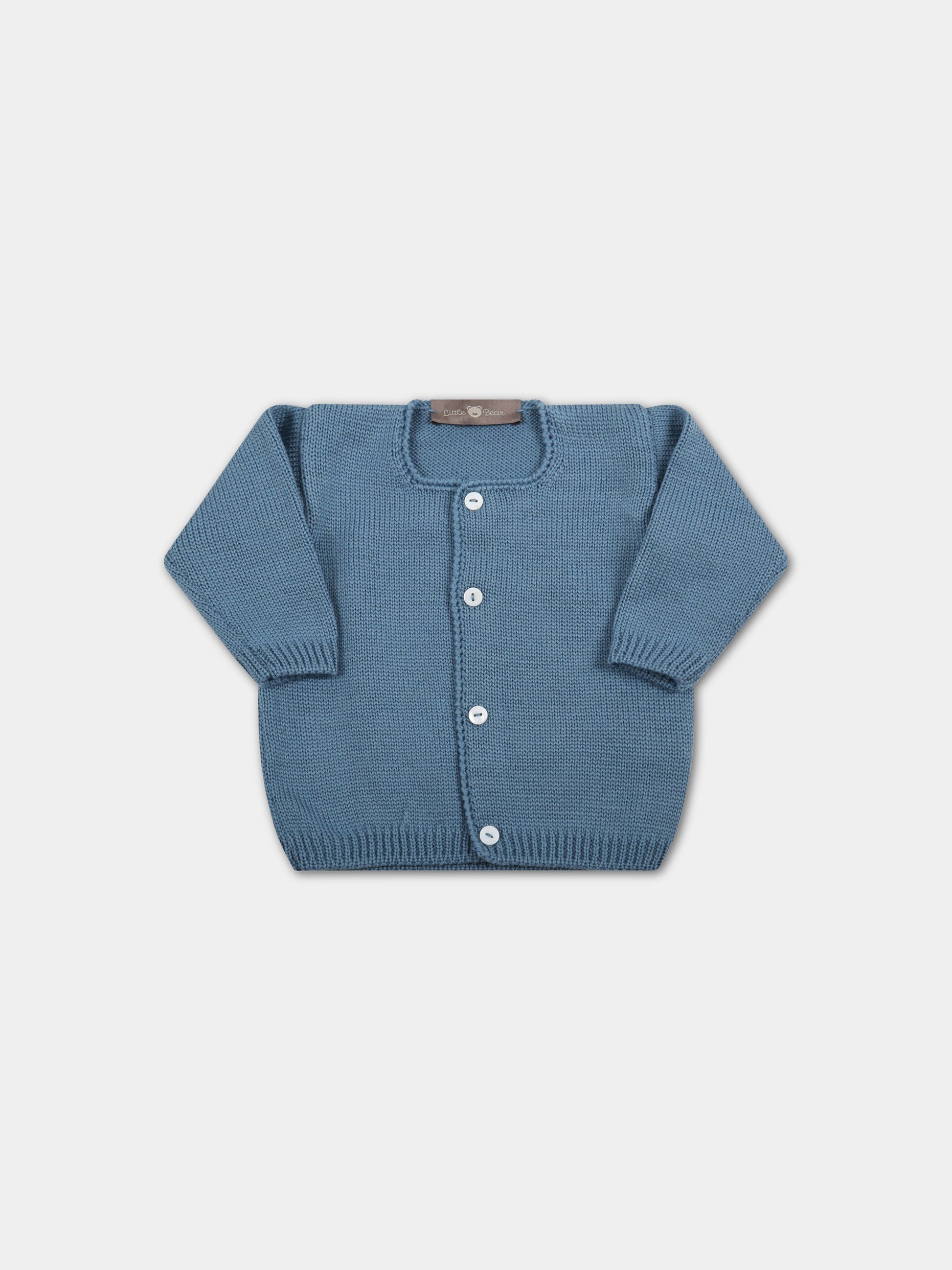 Cardigan celeste per neonato,Little Bear,3005 OTTANIO