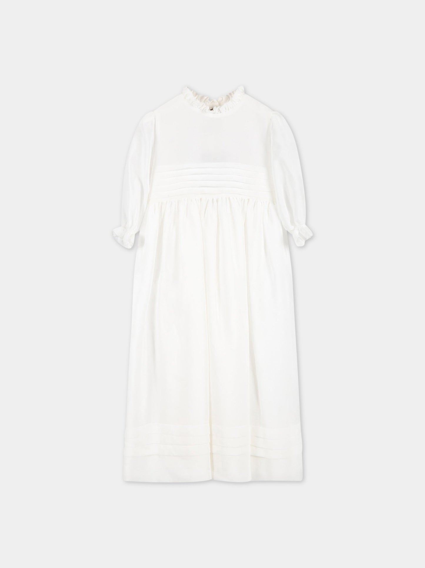 Vestito bianco per neonata,Little Bear,3250 LATTE