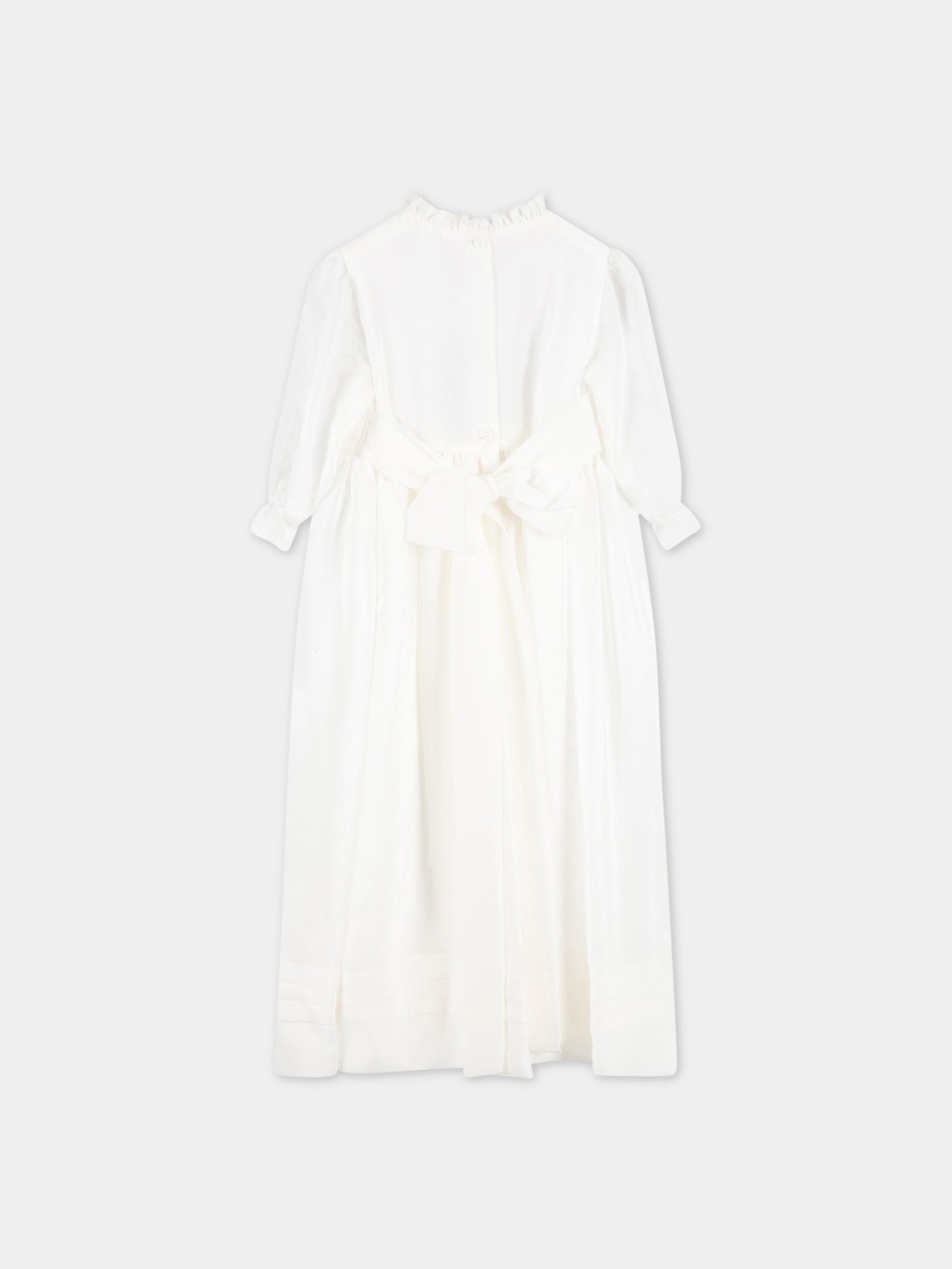 Vestito bianco per neonata,Little Bear,3250 LATTE