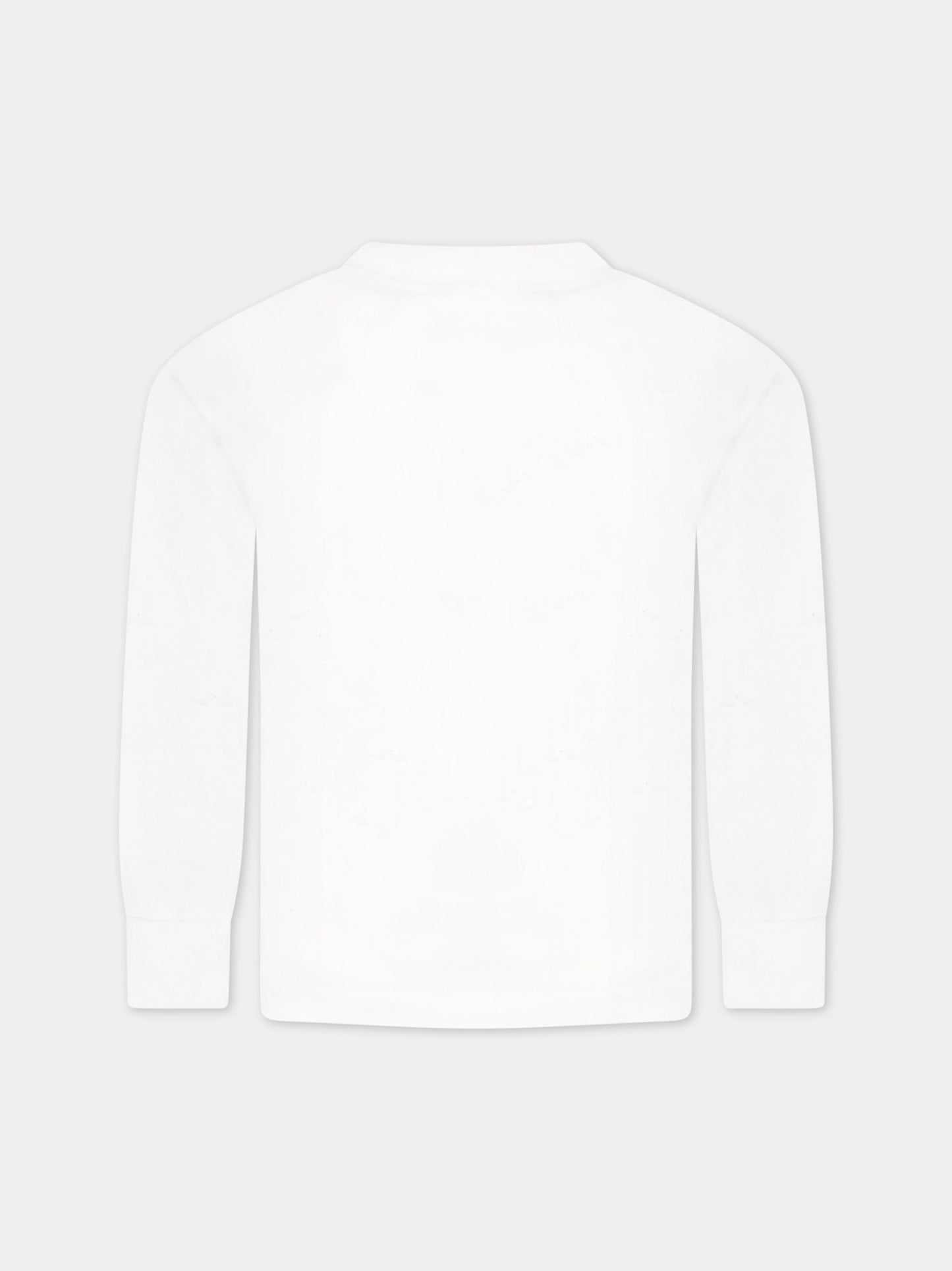 T-shirt bianca per bambino con iconico stemma,Balenciaga,682138 TLV68 1371