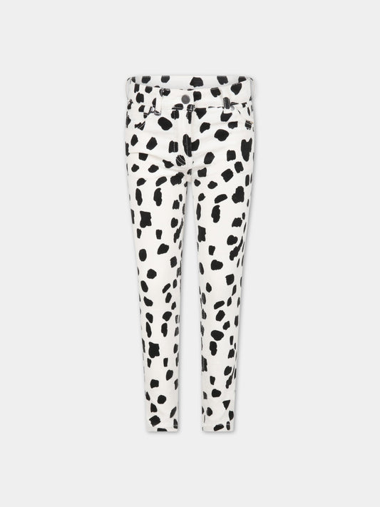 Jeans bianchi per bambina con stampa Dalmata,Stella Mccartney Kids,603298 SRK72 G912