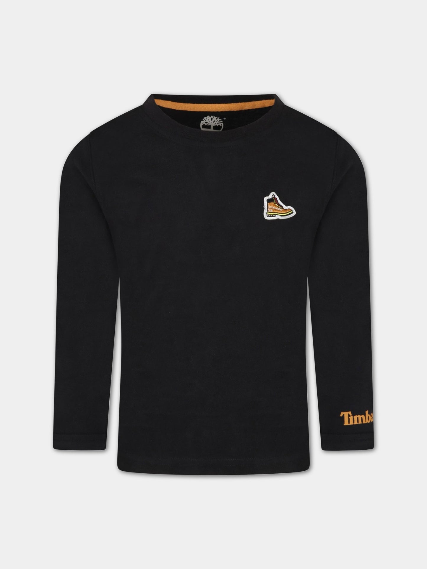 T-shirt nera per bambino con iconica scarpa,Timberland,T25S75 09B
