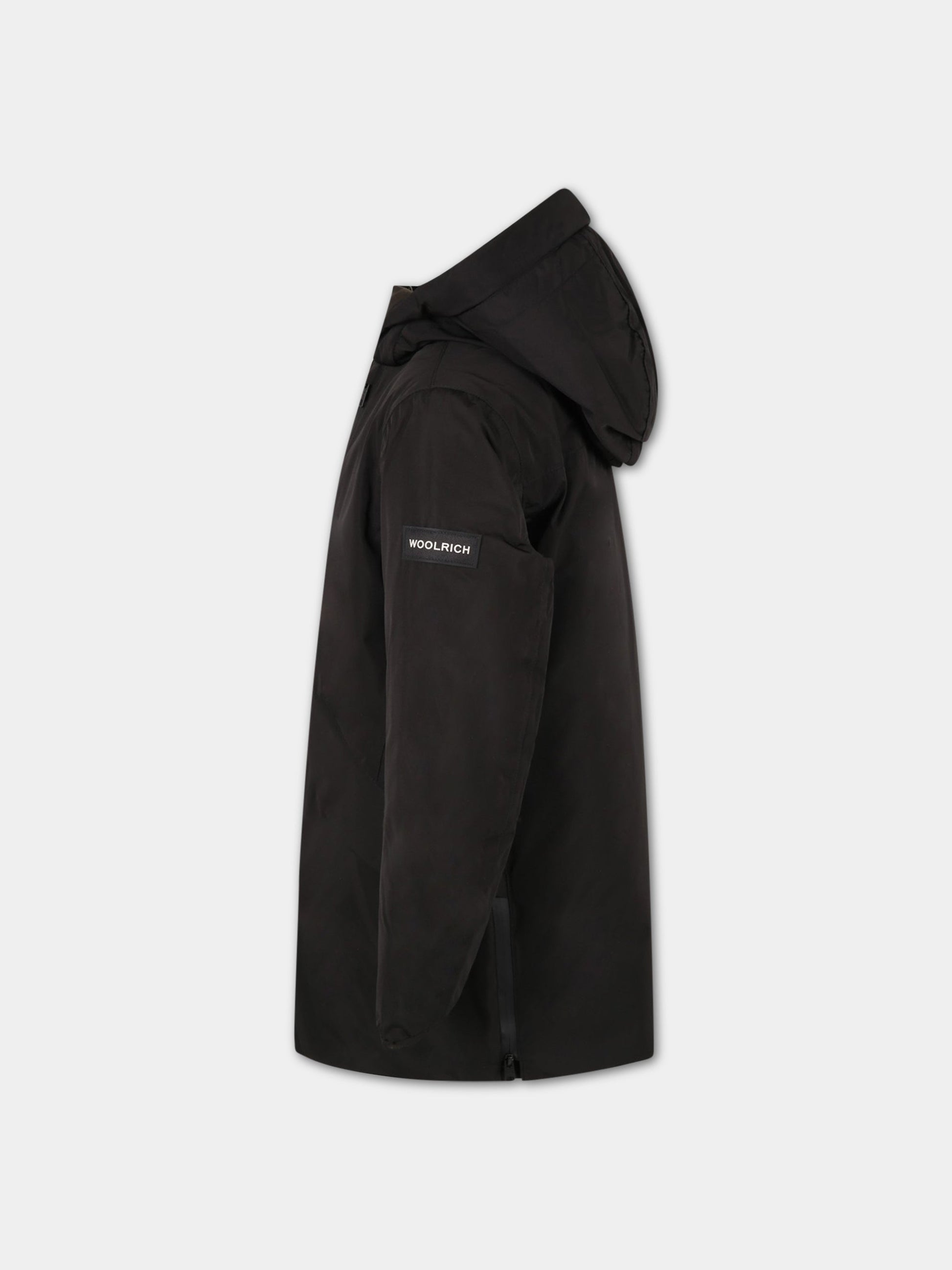 Piumino nero per bambino con logo,Woolrich Kids,CFWKOU0191MRUT1971 100