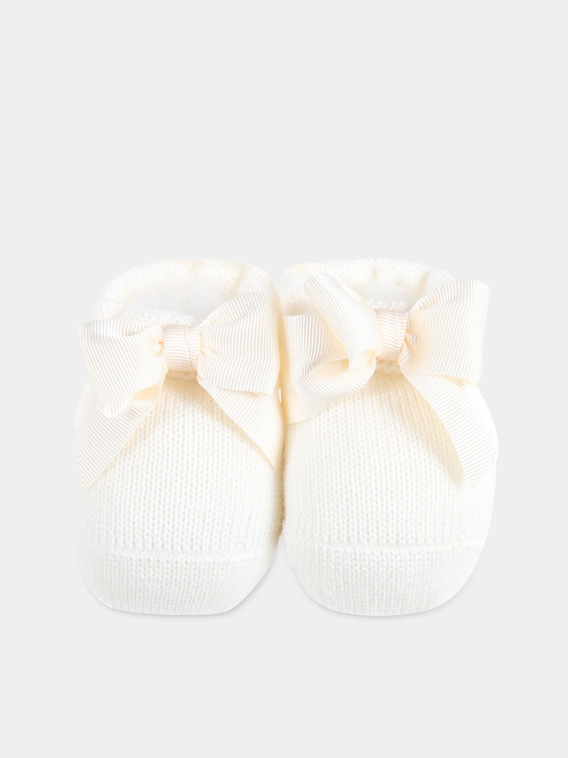 Babbucce avorio per neonata con fiocco,Story Loris,3325 X1