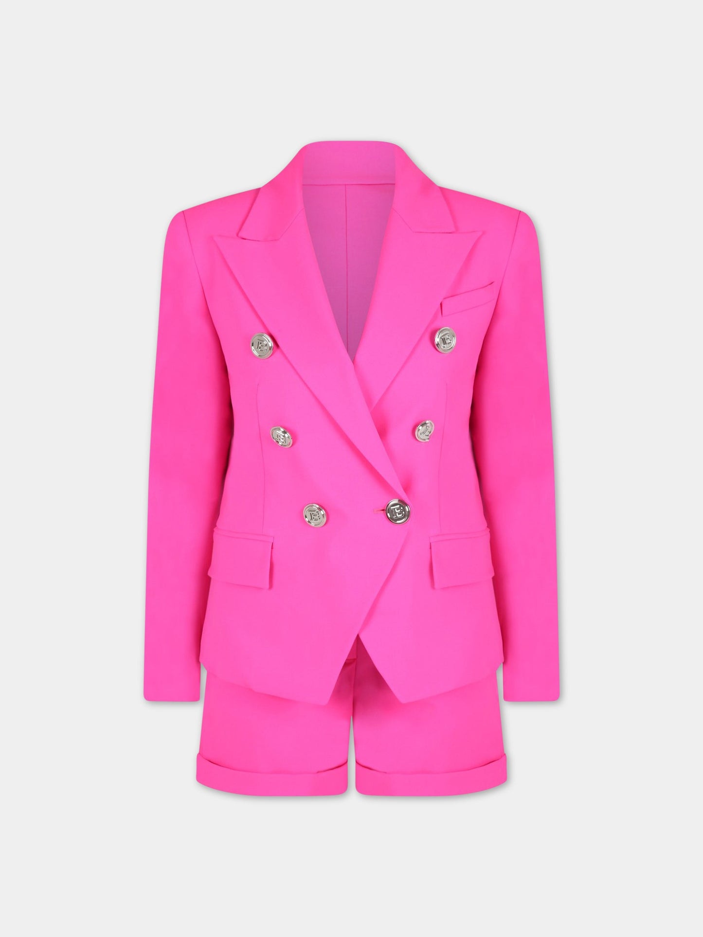 Short fucsia per bambina,Balmain Kids,6Q6089 I0023 514