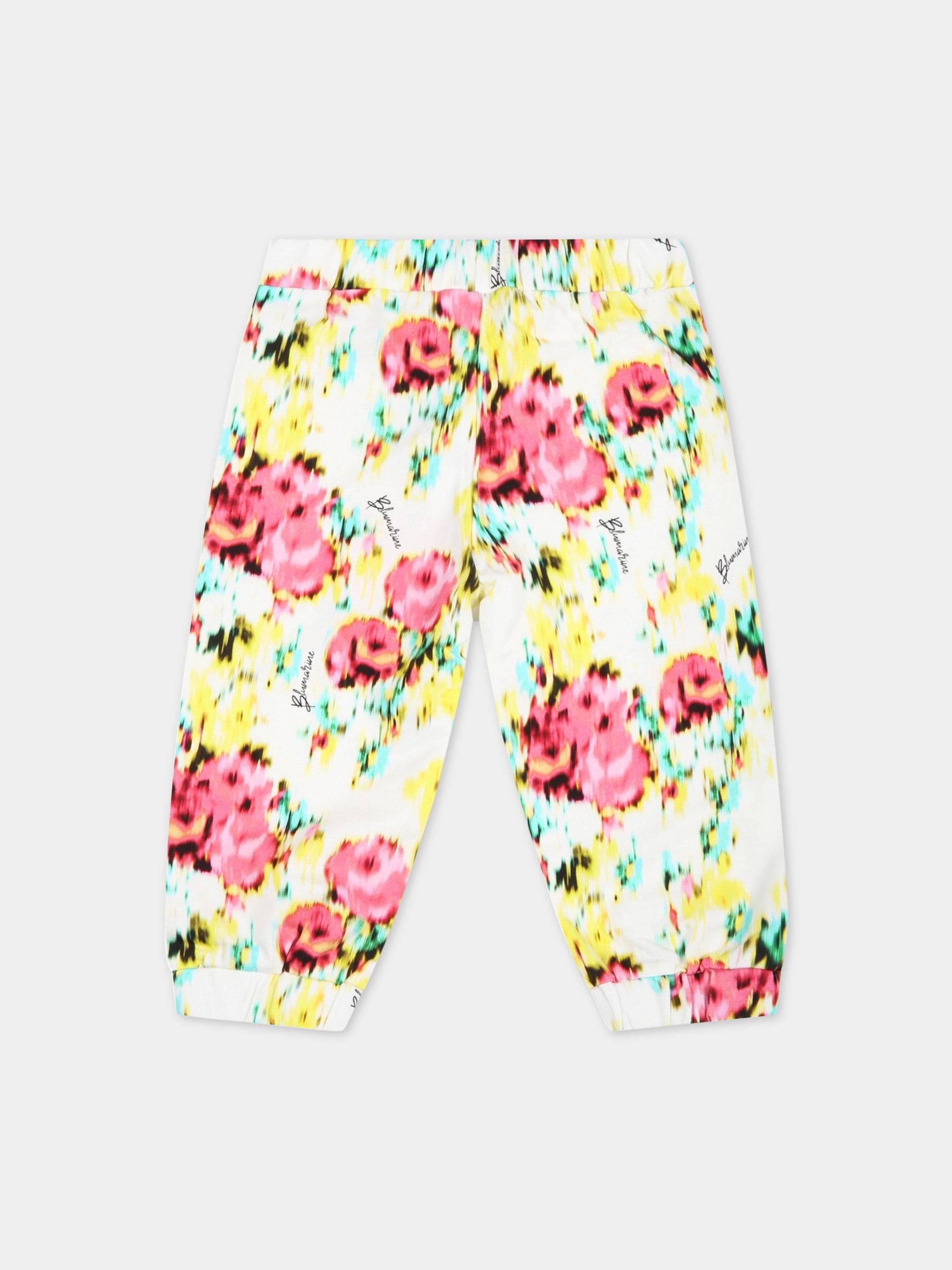 Pantaloni bianchi da tuta per neonata con logo,Blumarine Baby,IA2050F0876 09274