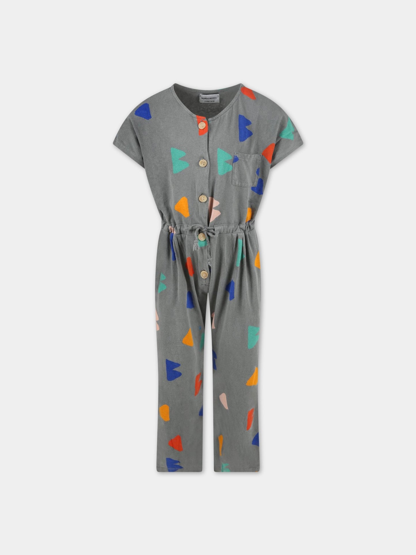 Tuta grigia per bambina con stampe,Bobo Choses,122AC118